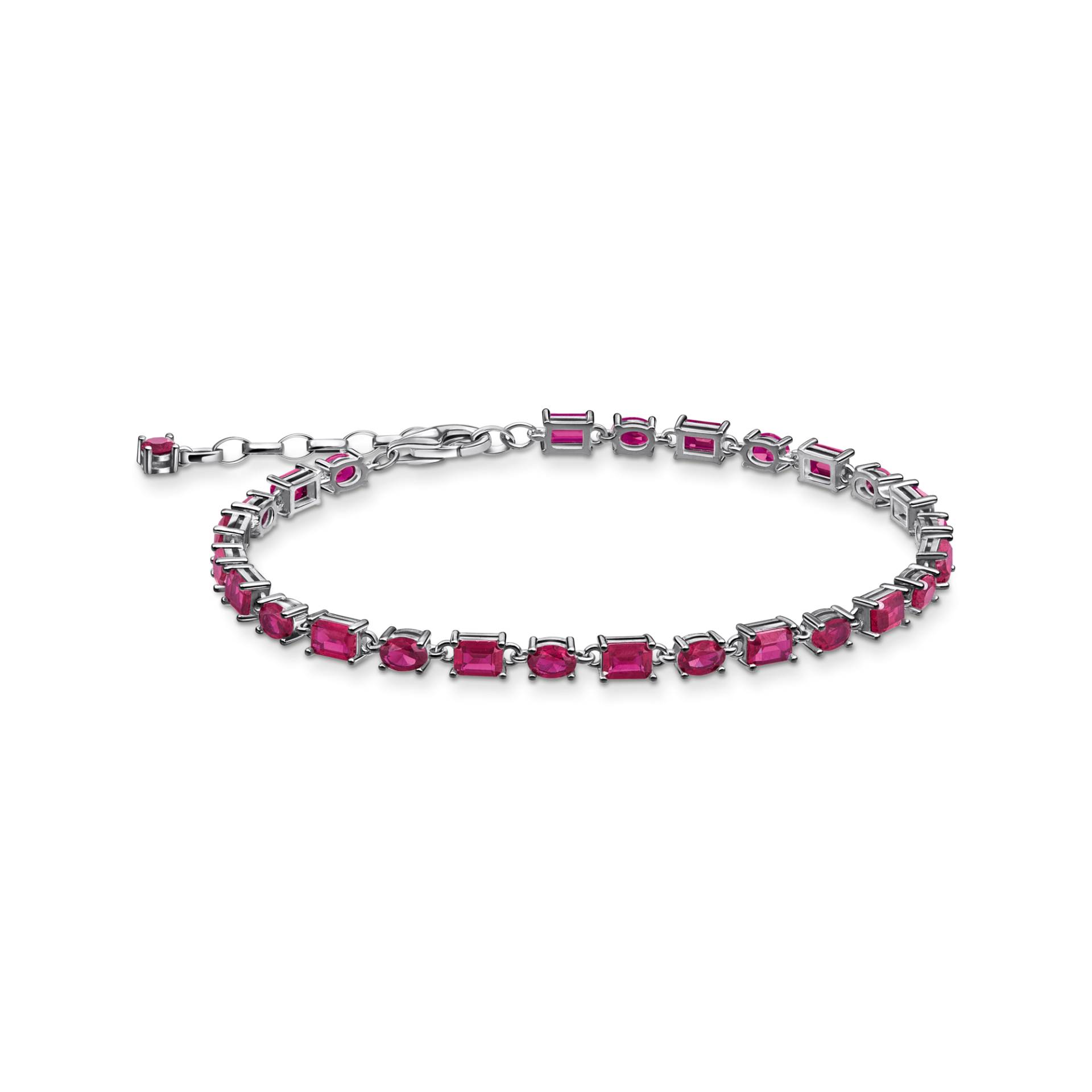 Thomas Sabo Armband mit rubinroten Steinen Silber geschwärzt rot A2165-639-10-L19V von Thomas Sabo