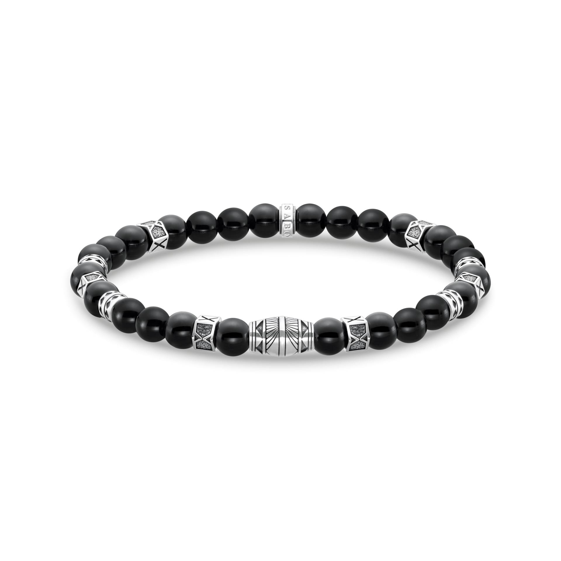 Thomas Sabo Armband mit schwarzen Onyx-Beads Silber schwarz A2087-507-11-L19 von Thomas Sabo