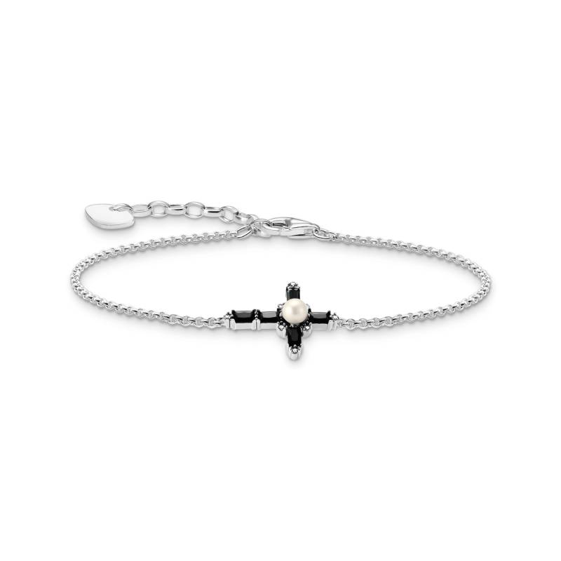 Thomas Sabo Armband mit schwarzen Steinen Kreuz Cross Romance Silber schwarz A2173-167-11-L19V von Thomas Sabo