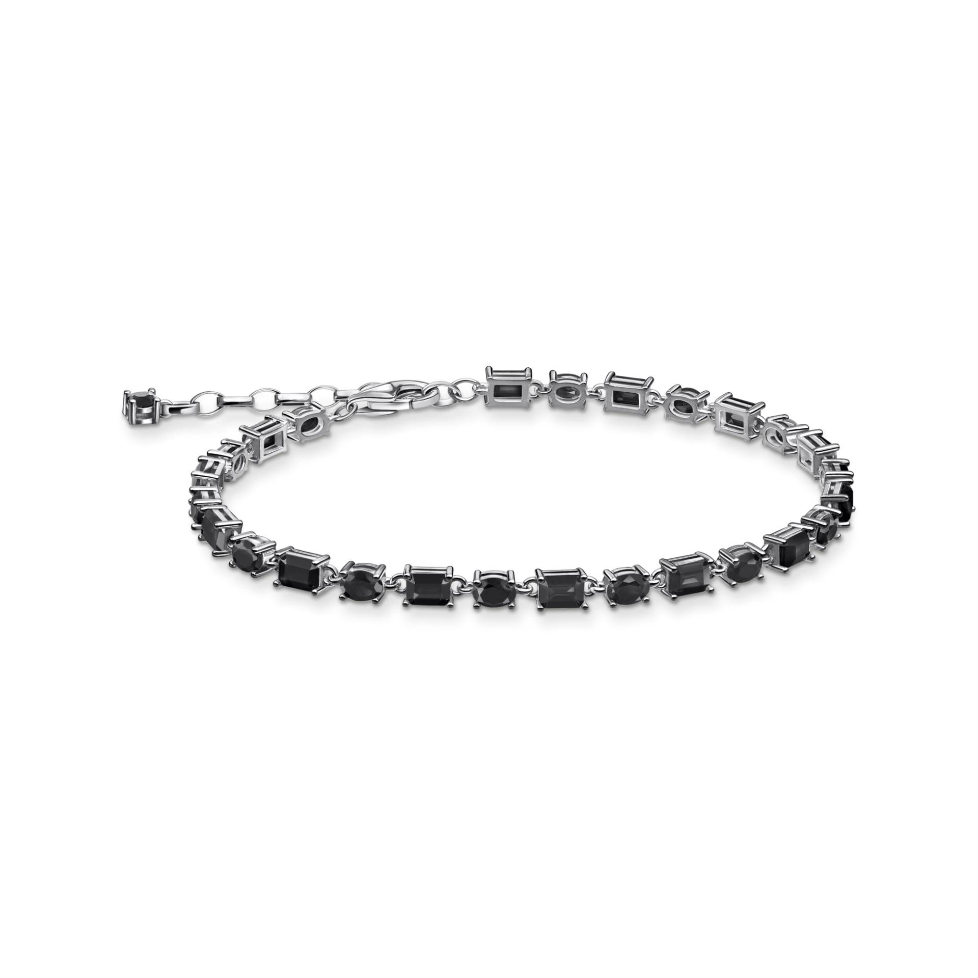 Thomas Sabo Armband mit schwarzen Steinen Silber geschwärzt schwarz A2165-643-11-L19V von Thomas Sabo