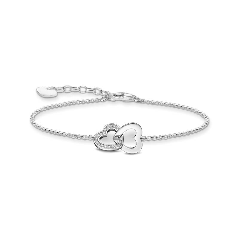 Thomas Sabo Armband mit verschlungenen Herzen Silber weiß A2163-051-14-L19V von Thomas Sabo