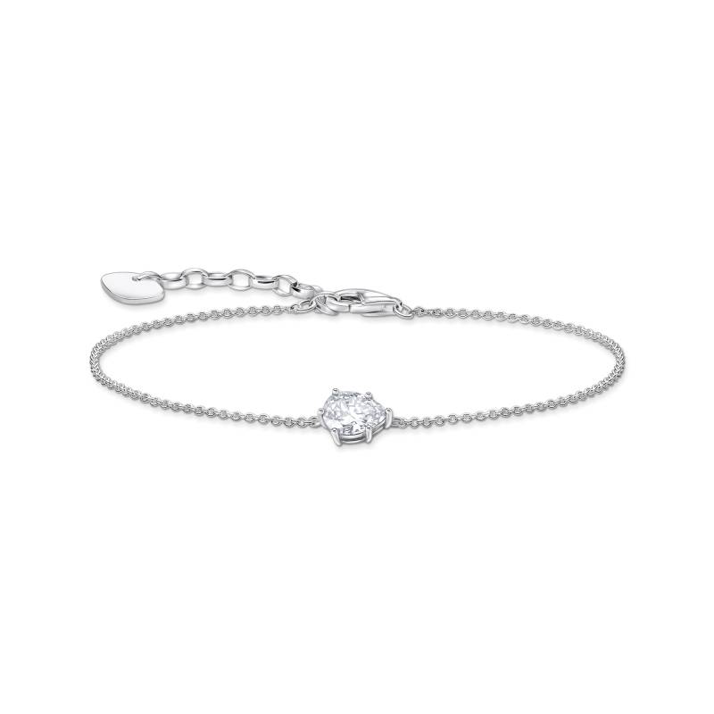 Thomas Sabo Armband mit weißem Zirkonia-Tropfen Silber weiß A2159-051-14-L19V von Thomas Sabo