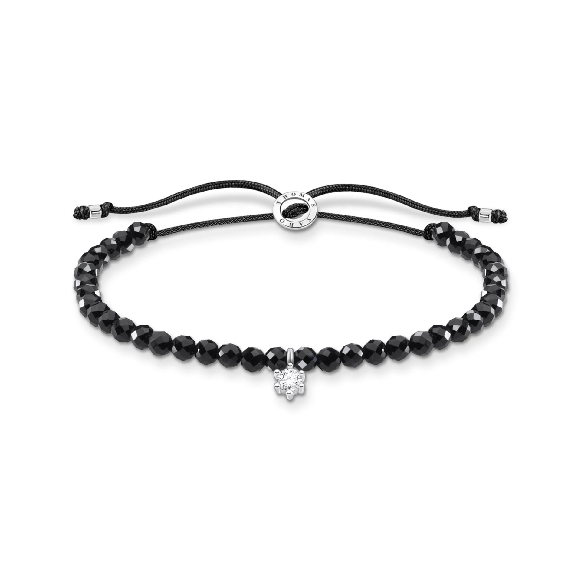 Thomas Sabo Armband mit schwarzen Onyx-Beads und weißem Stein Silber schwarz A1987-401-11-L20V von Thomas Sabo