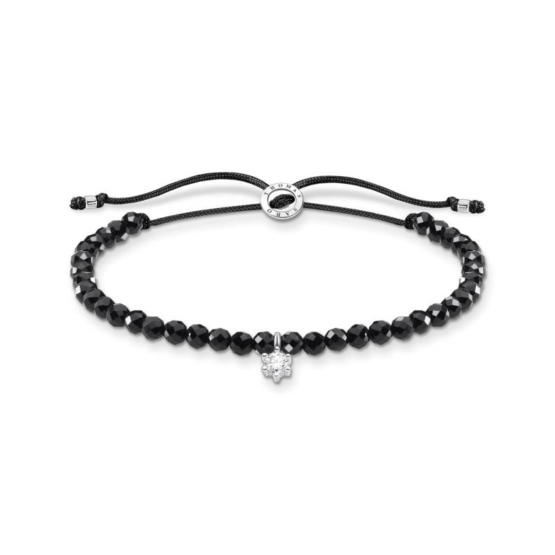 Thomas Sabo Armband mit schwarzen Onyx-Beads und weißem Stein Silber schwarz A1987-401-11-L20V von Thomas Sabo