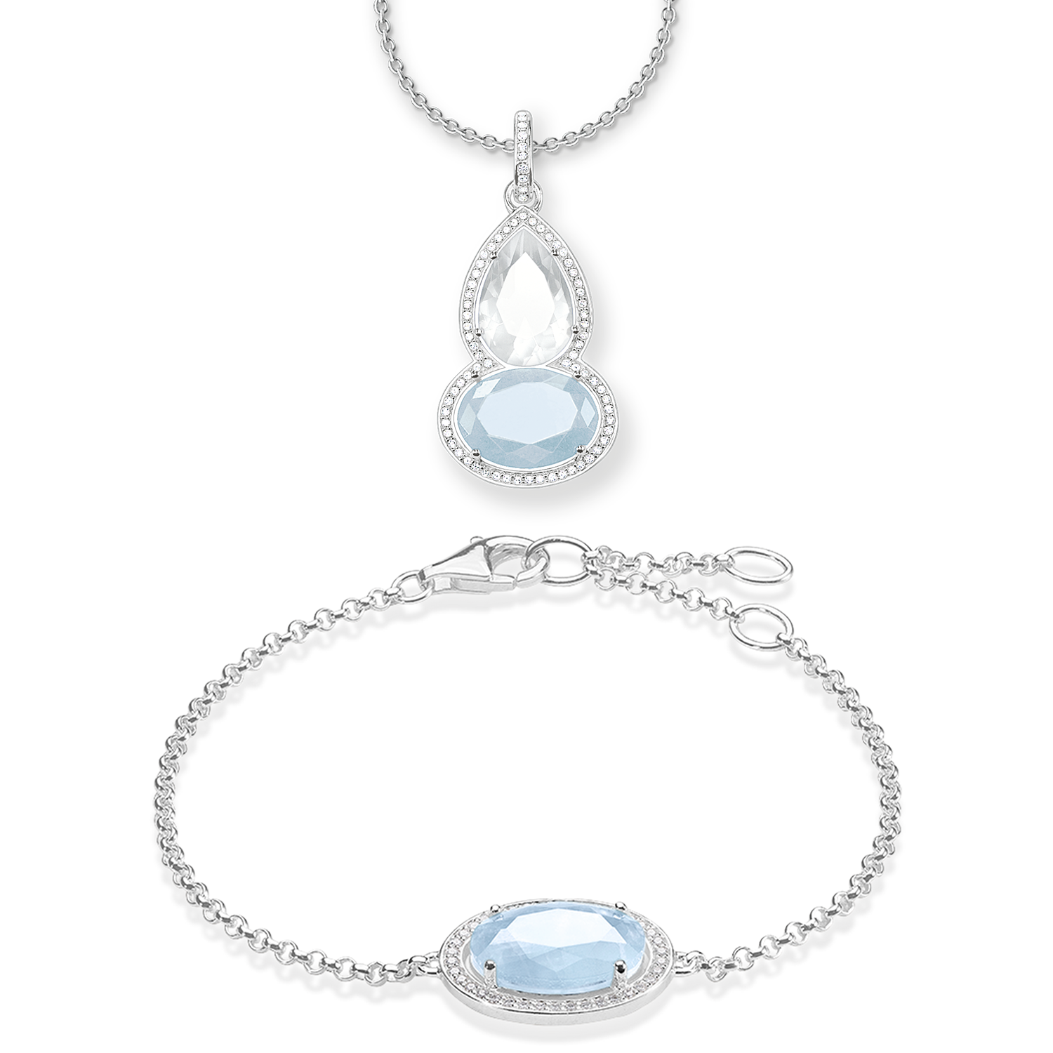 Thomas Sabo Armband & Kette hellblau SET0420-697-31-L42V von Thomas Sabo