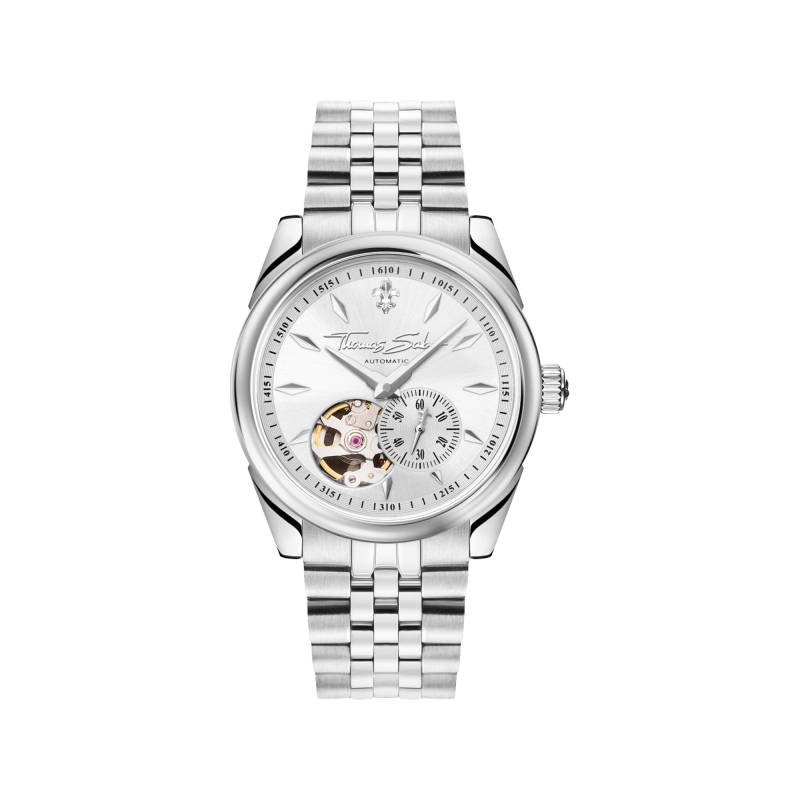 Thomas Sabo Automatikuhr mit 36 mm und Lilienemblem silberfarben silberfarben WA0416-201-201-36 MM von Thomas Sabo