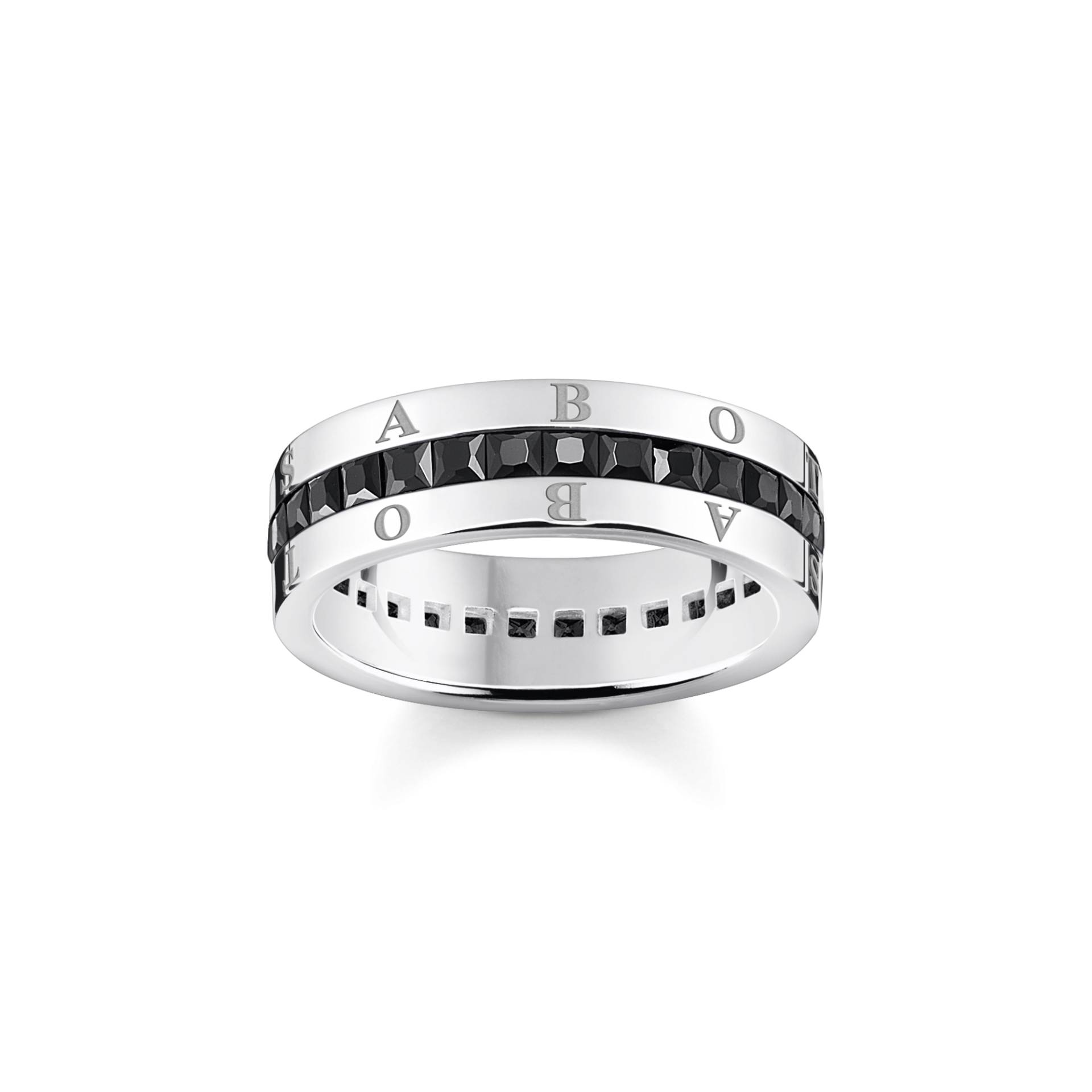 Thomas Sabo Bandring mit schwarzen Steinen Pavé Silber schwarz TR2361-643-11-48 von Thomas Sabo