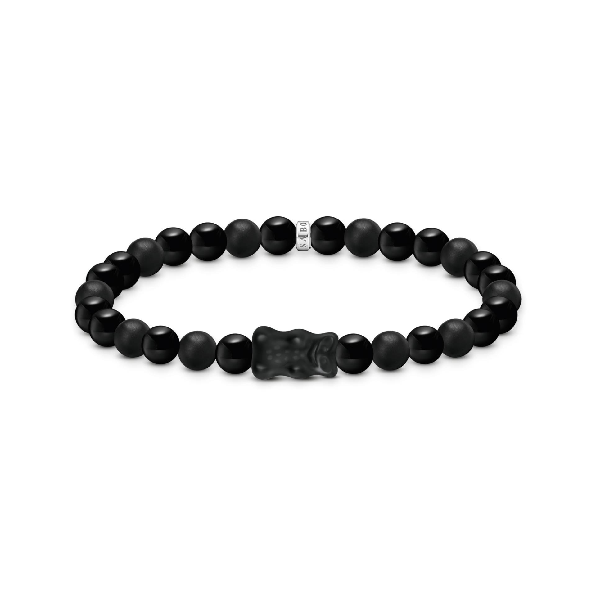 Thomas Sabo Bead-Armband mit schwarzem Goldbären Silber schwarz A2204-017-11-L17 von Thomas Sabo