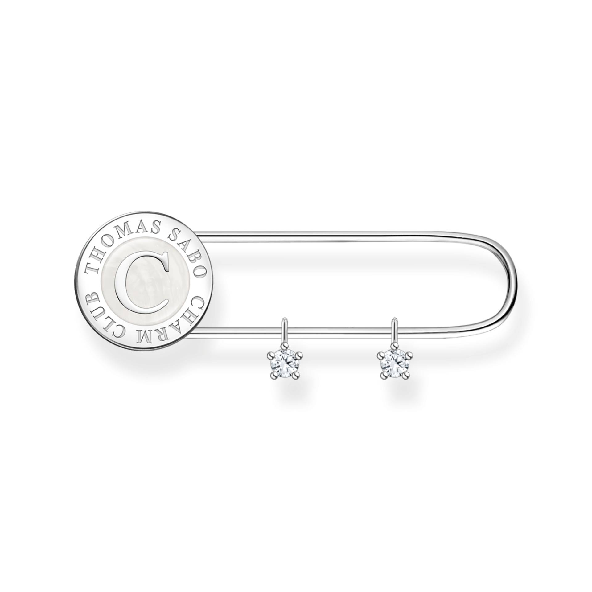 Thomas Sabo Brosche mit weißen Steinen Silber weiß X0290-225-14 von Thomas Sabo