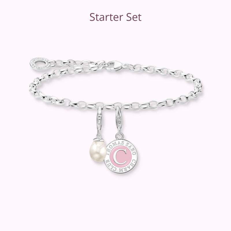 Thomas Sabo CHARMISTA Starter Set Perle Silber silberfarben SET0620-158-21-L15,5 von Thomas Sabo