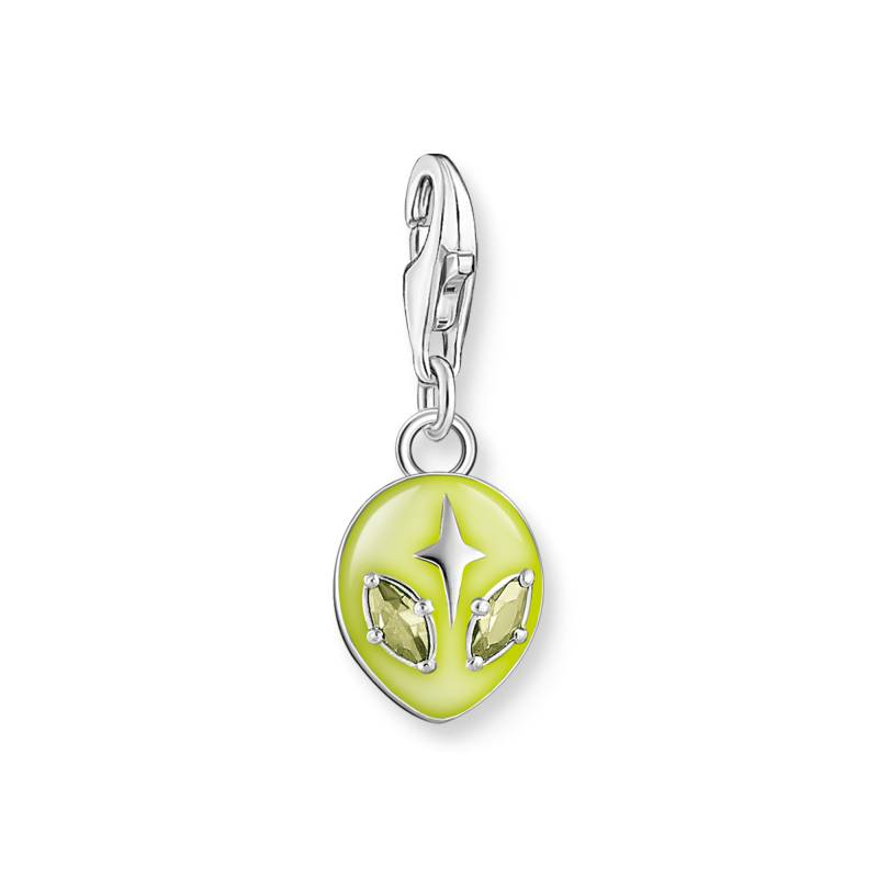 Thomas Sabo Charm-Anhänger Alienkopf mit gelber Kaltemaille und Steinen Silber gelb 2053-041-4 von Thomas Sabo