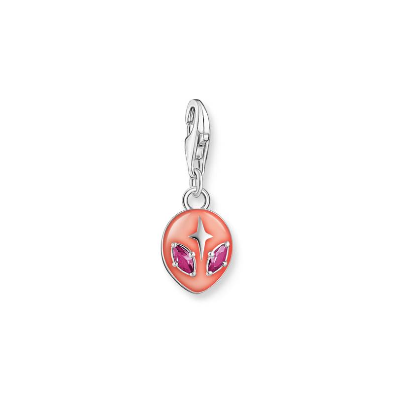 Thomas Sabo Charm-Anhänger Alienkopf mit roter Kaltemaille und Steinen Silber rot 2052-042-10 von Thomas Sabo