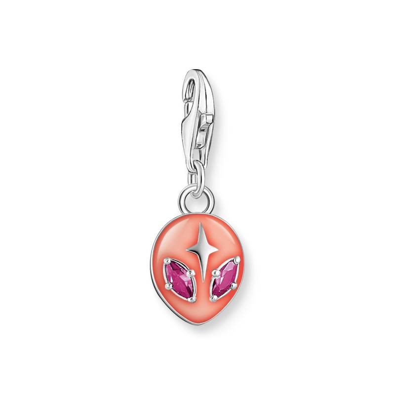 Thomas Sabo Charm-Anhänger Alienkopf mit roter Kaltemaille und Steinen Silber rot 2052-042-10 von Thomas Sabo