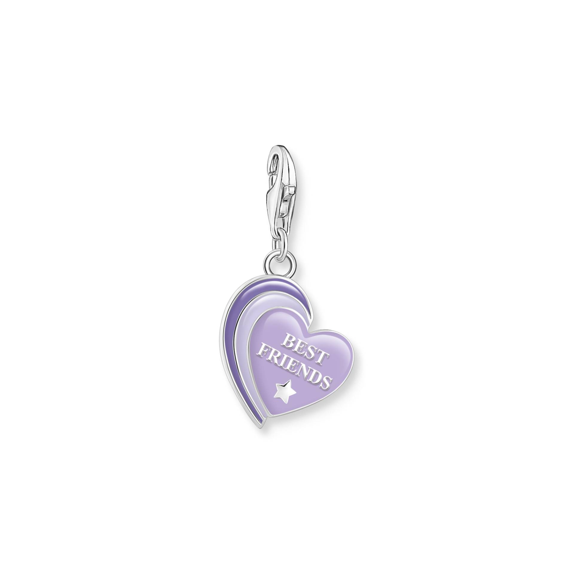 Thomas Sabo Charm-Anhänger Best Friends mit violetter Kaltemaille Silber geschwärzt violett 2046-664-13 von Thomas Sabo