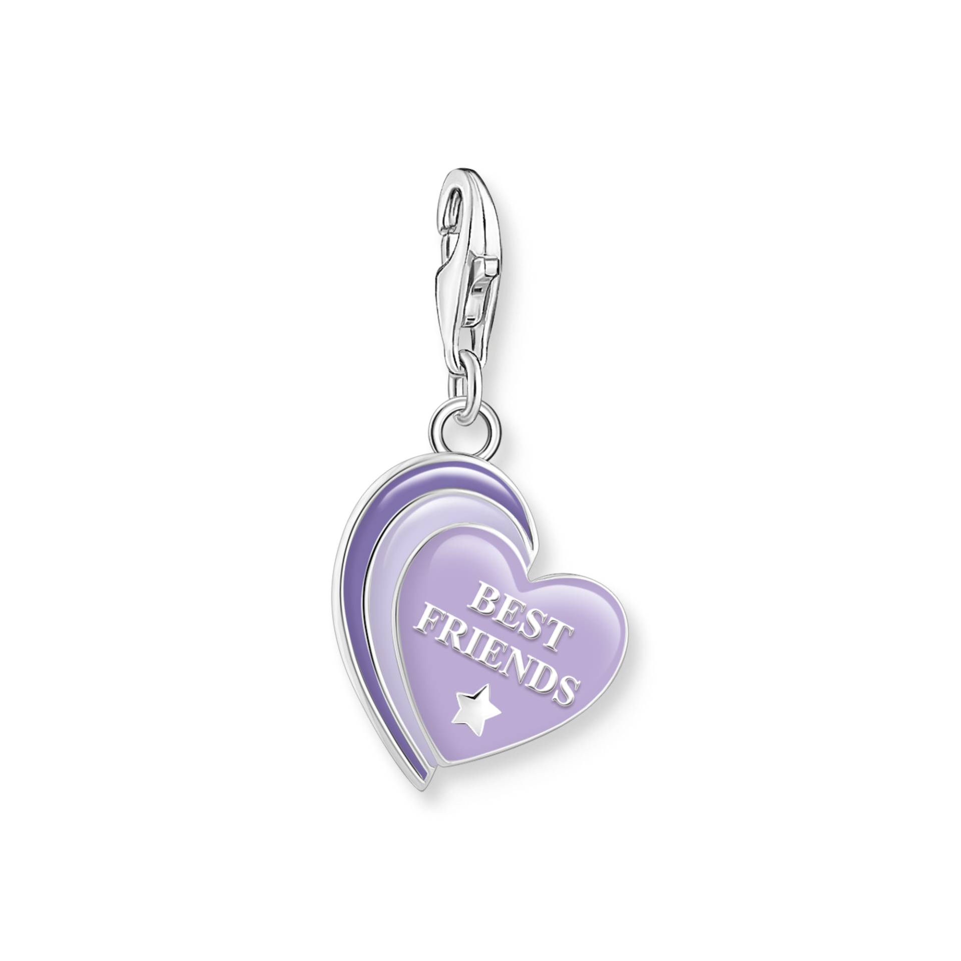 Thomas Sabo Charm-Anhänger Best Friends mit violetter Kaltemaille Silber geschwärzt violett 2046-664-13 von Thomas Sabo