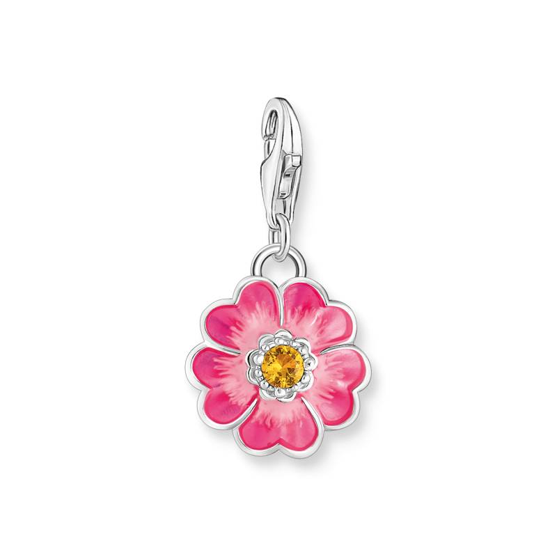 Thomas Sabo Charm-Anhänger Blume Flower Pink Silber mehrfarbig 2208-496-7 von Thomas Sabo