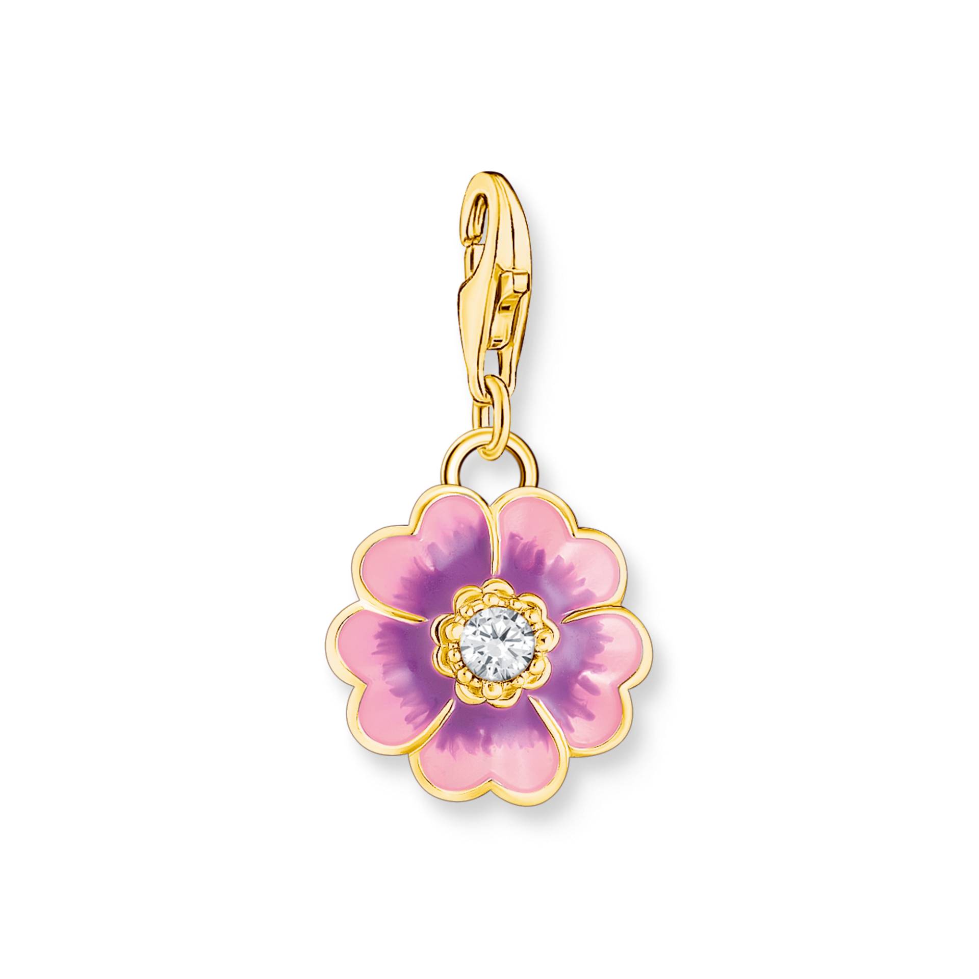 Thomas Sabo Charm-Anhänger Blume Flower Violett vergoldet mehrfarbig 2208-565-7 von Thomas Sabo