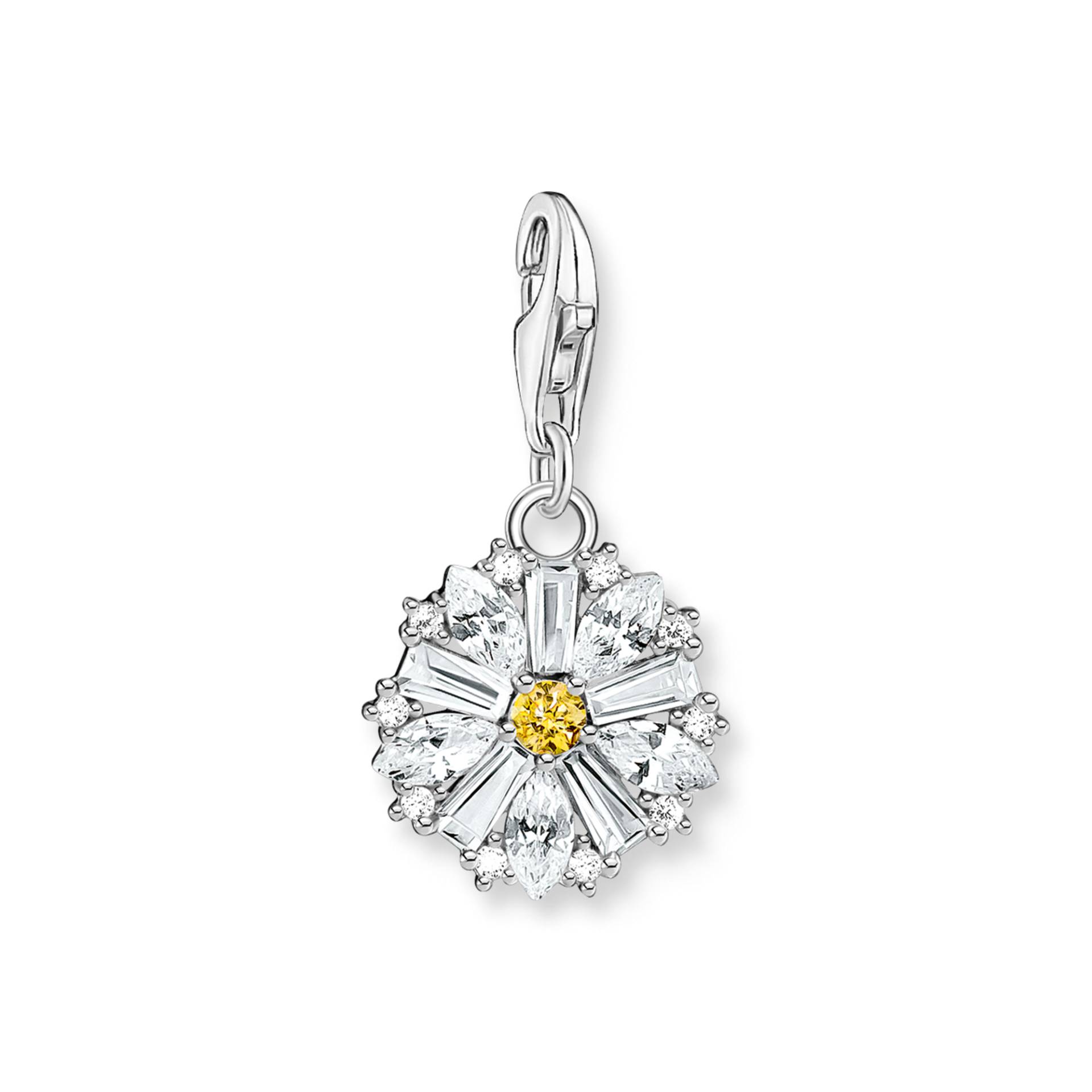 Thomas Sabo Charm-Anhänger Blume Lovely Daisy mit Steinen Silber weiß 2212-051-14 von Thomas Sabo