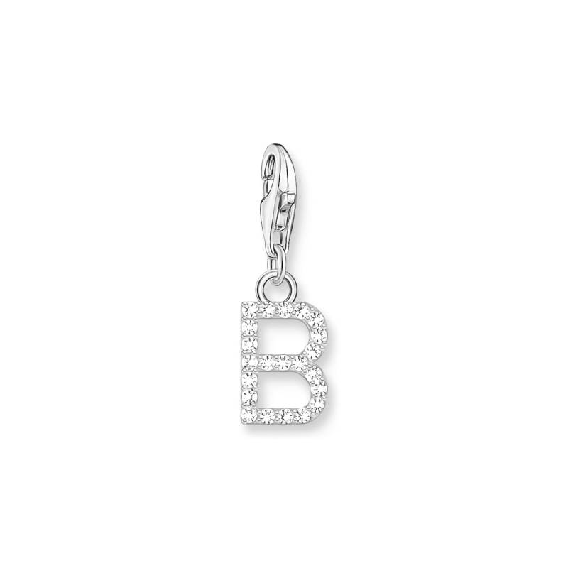 Thomas Sabo Charm-Anhänger Buchstabe B mit weißen Steinen Silber weiß 1942-051-14 von Thomas Sabo