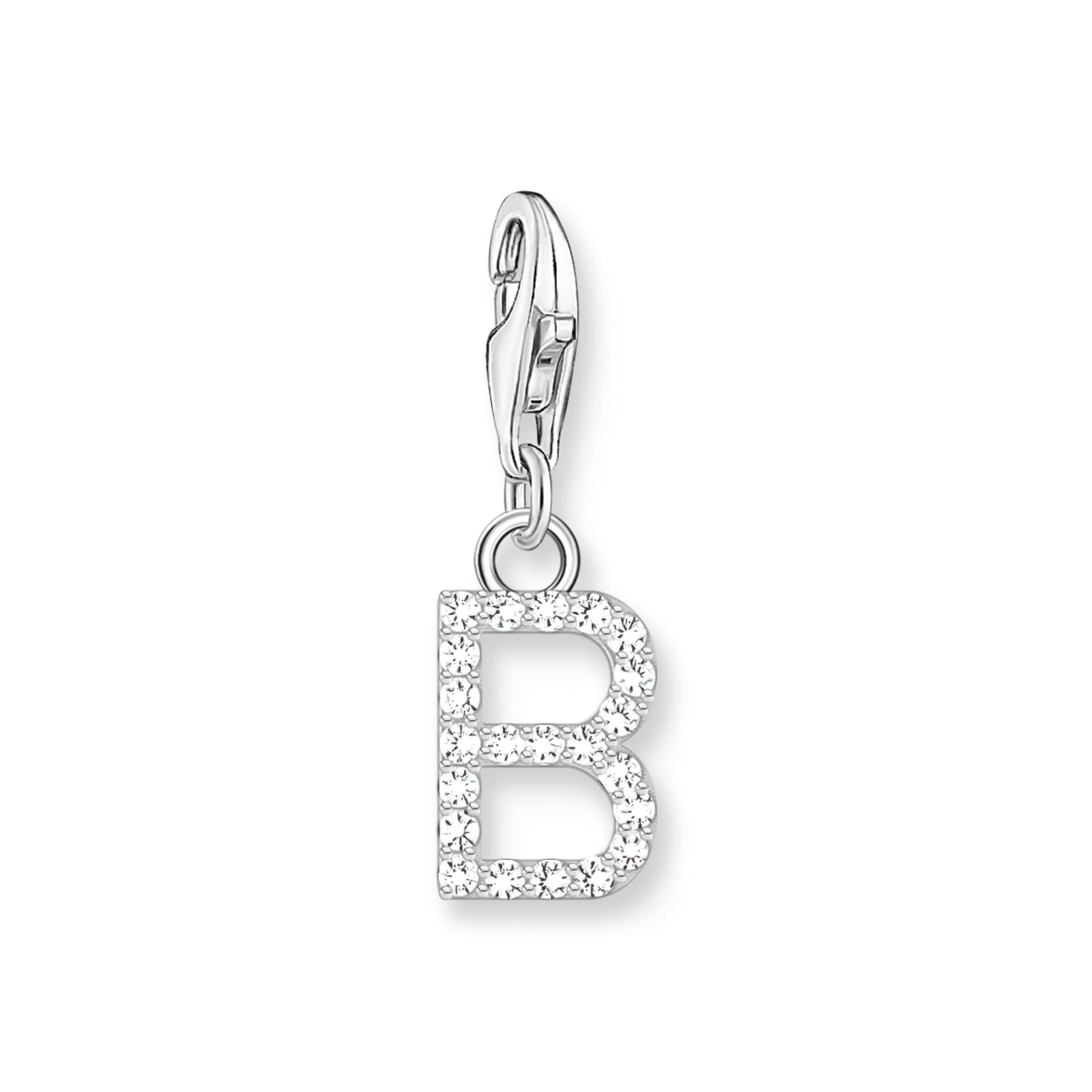 Thomas Sabo Charm-Anhänger Buchstabe B mit weißen Steinen Silber weiß 1942-051-14 von Thomas Sabo