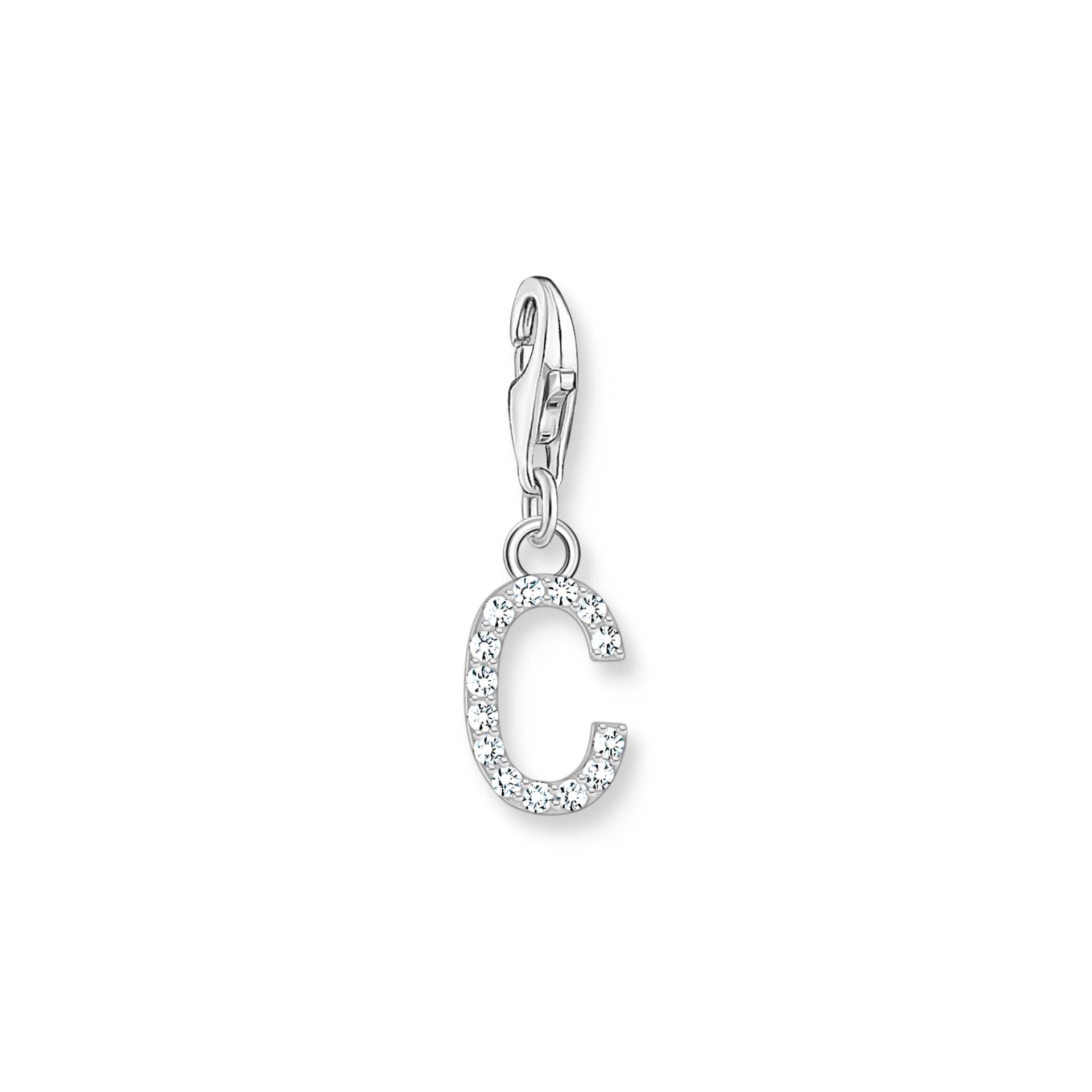 Thomas Sabo Charm-Anhänger Buchstabe C mit weißen Steinen Silber weiß 1943-051-14 von Thomas Sabo