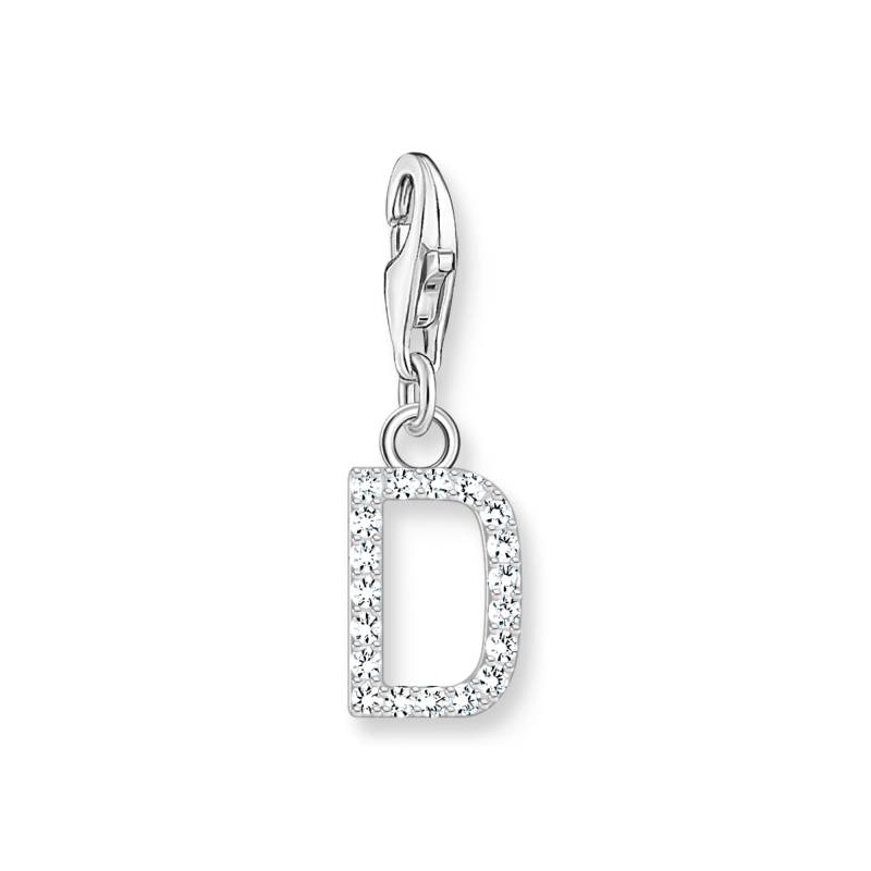 Thomas Sabo Charm-Anhänger Buchstabe D mit weißen Steinen Silber weiß 1944-051-14 von Thomas Sabo