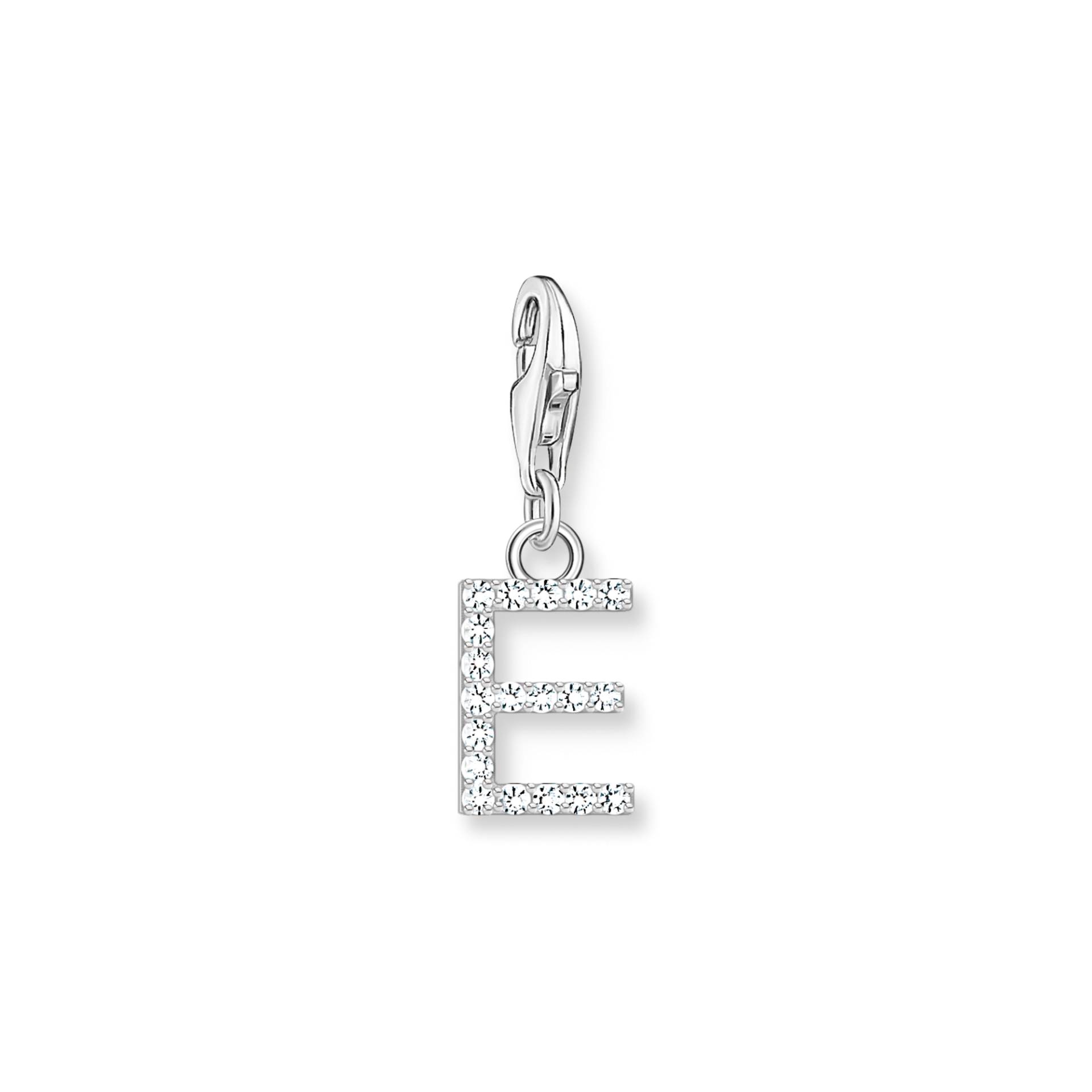 Thomas Sabo Charm-Anhänger Buchstabe E mit weißen Steinen Silber weiß 1945-051-14 von Thomas Sabo