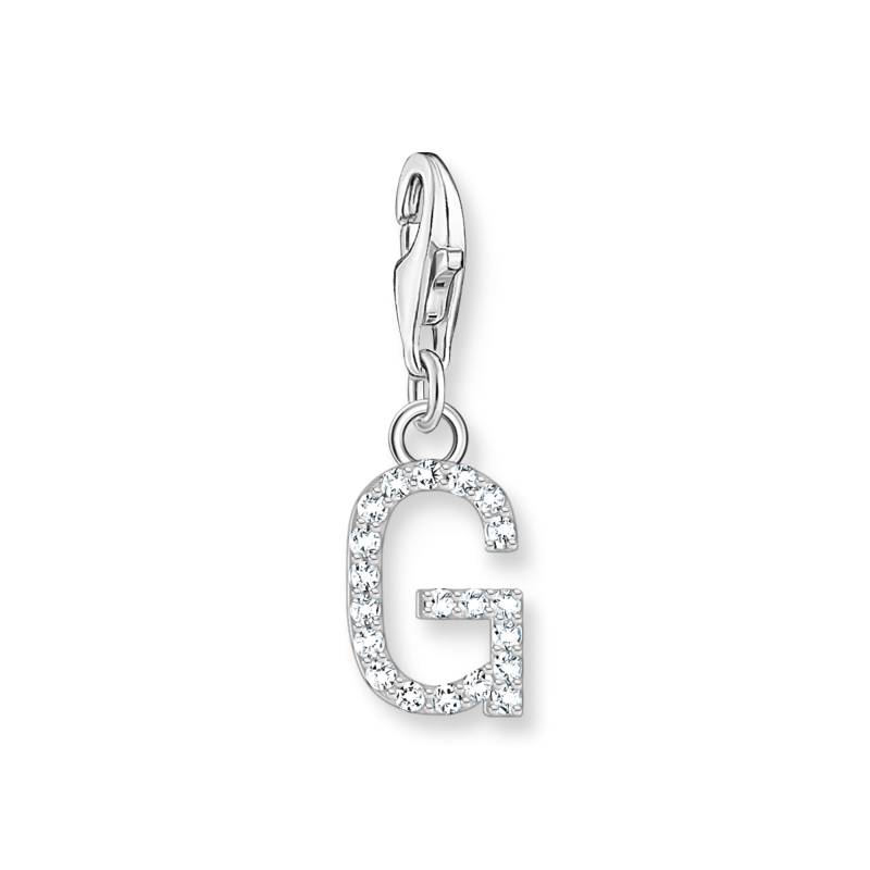 Thomas Sabo Charm-Anhänger Buchstabe G mit weißen Steinen Silber weiß 1939-051-14 von Thomas Sabo