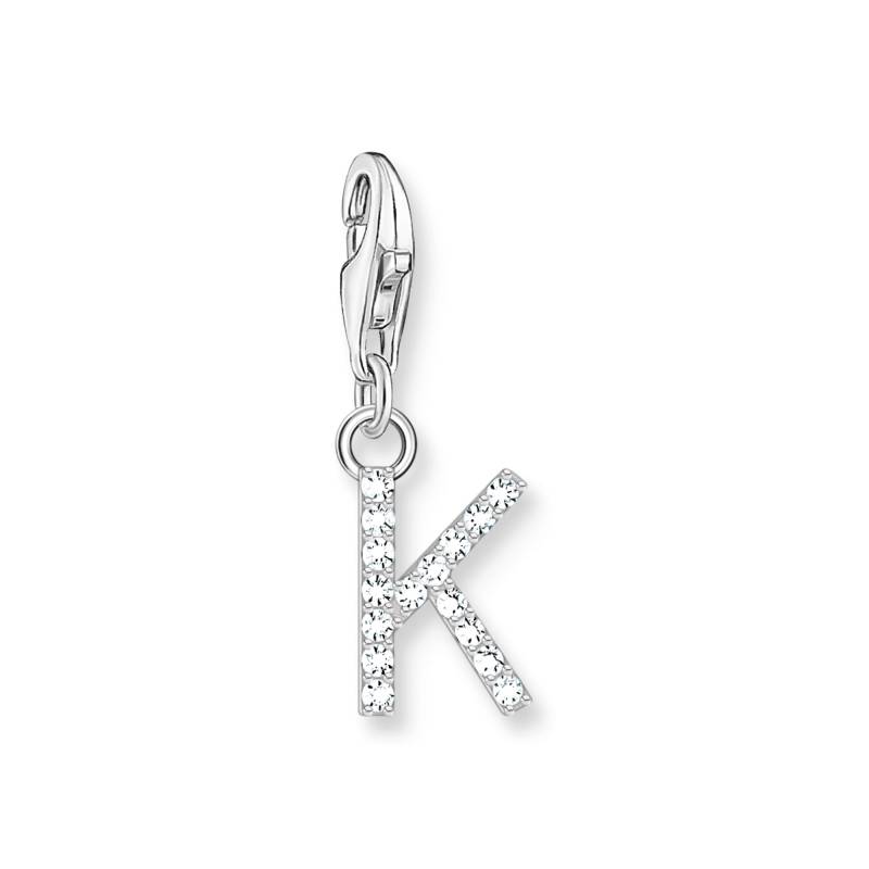 Thomas Sabo Charm-Anhänger Buchstabe K mit weißen Steinen Silber weiß 1950-051-14 von Thomas Sabo