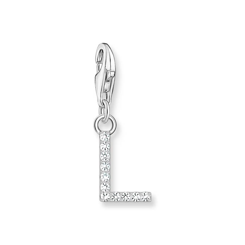 Thomas Sabo Charm-Anhänger Buchstabe L mit weißen Steinen Silber weiß 1940-051-14 von Thomas Sabo