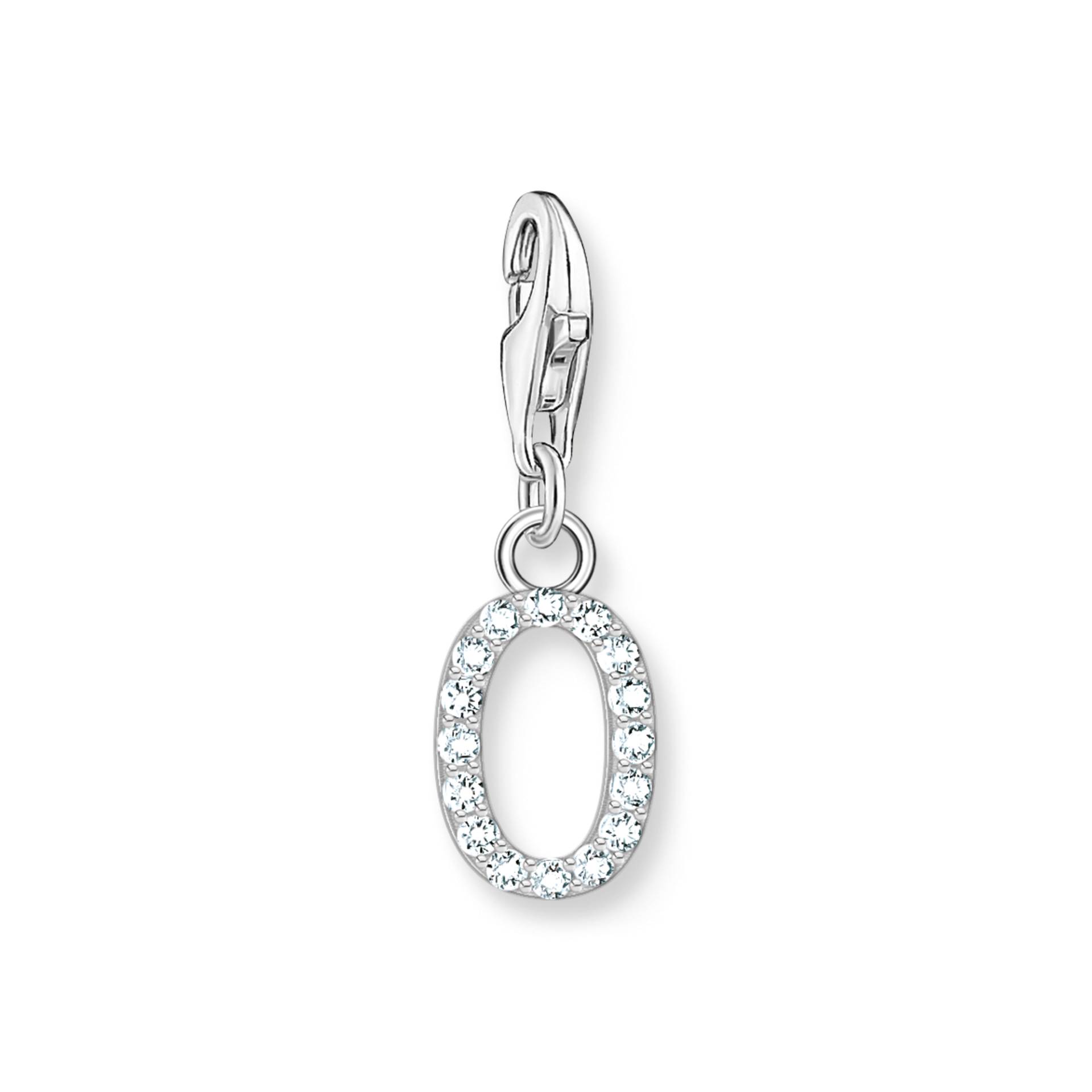 Thomas Sabo Charm-Anhänger Buchstabe O mit weißen Steinen Silber weiß 1952-051-14 von Thomas Sabo