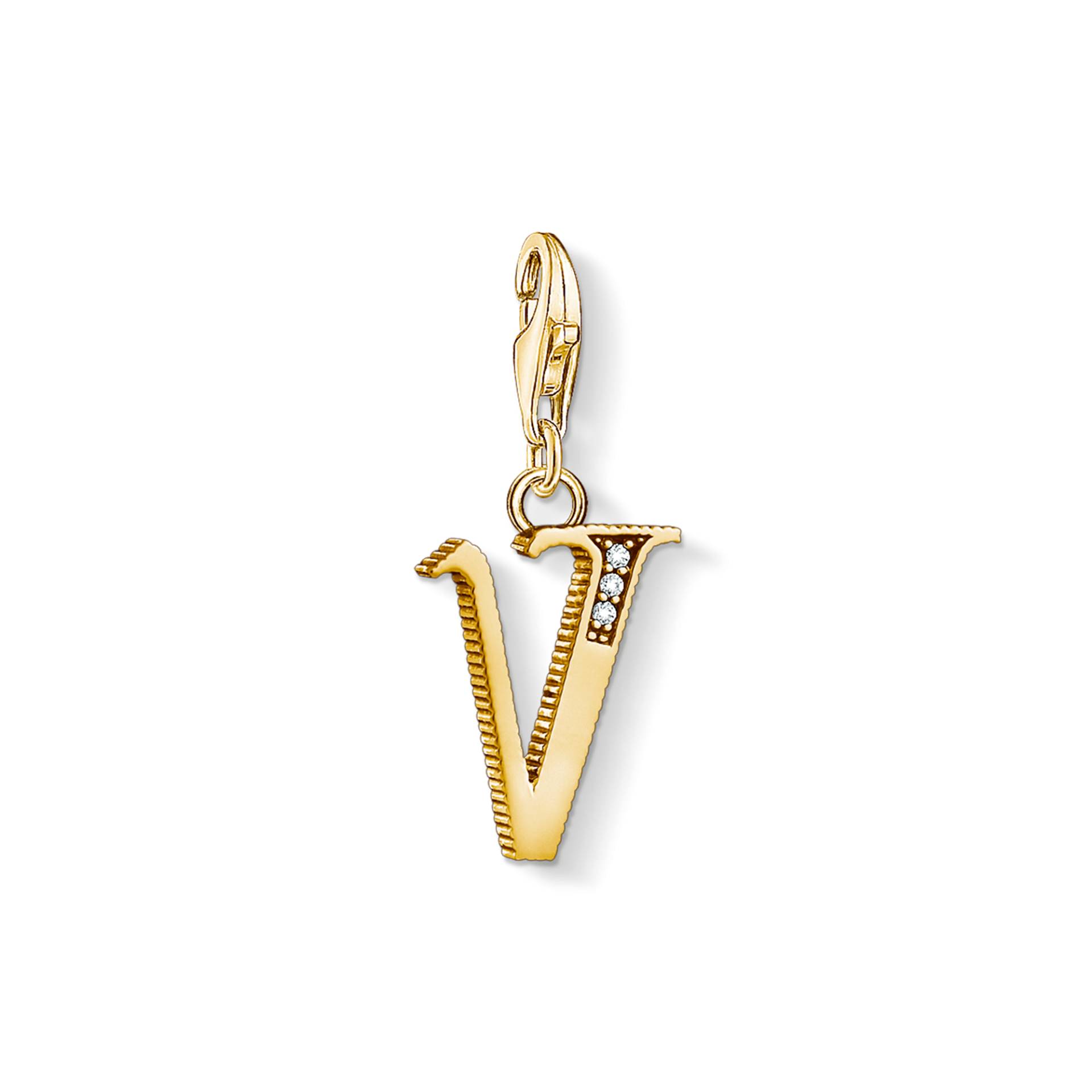 Thomas Sabo Charm-Anhänger Buchstabe V gold gelbgoldfarben 1628-414-39 von Thomas Sabo