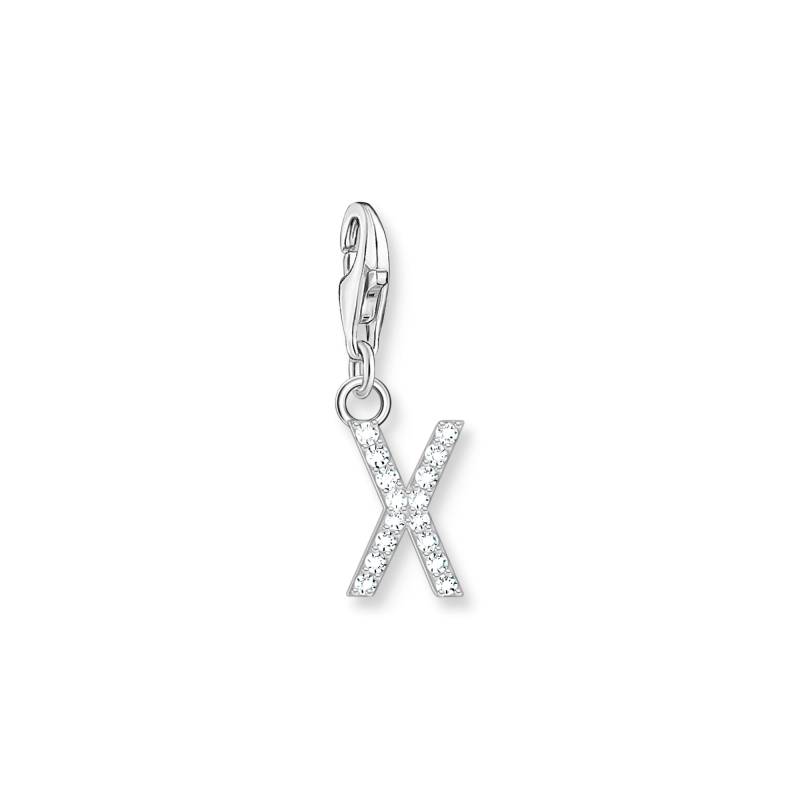 Thomas Sabo Charm-Anhänger Buchstabe X mit weißen Steinen Silber weiß 1961-051-14 von Thomas Sabo