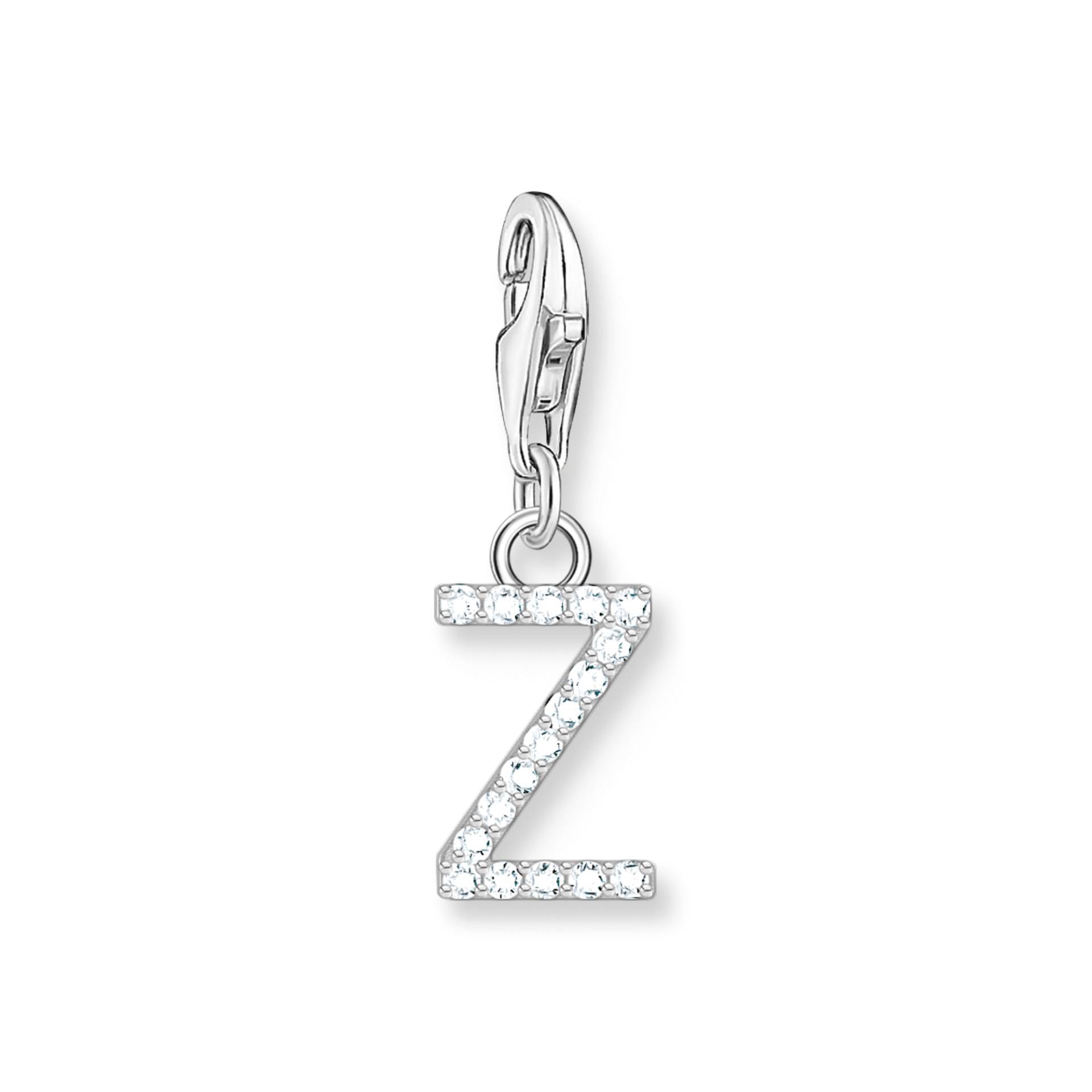 Thomas Sabo Charm-Anhänger Buchstabe Z mit weißen Steinen Silber weiß 1963-051-14 von Thomas Sabo