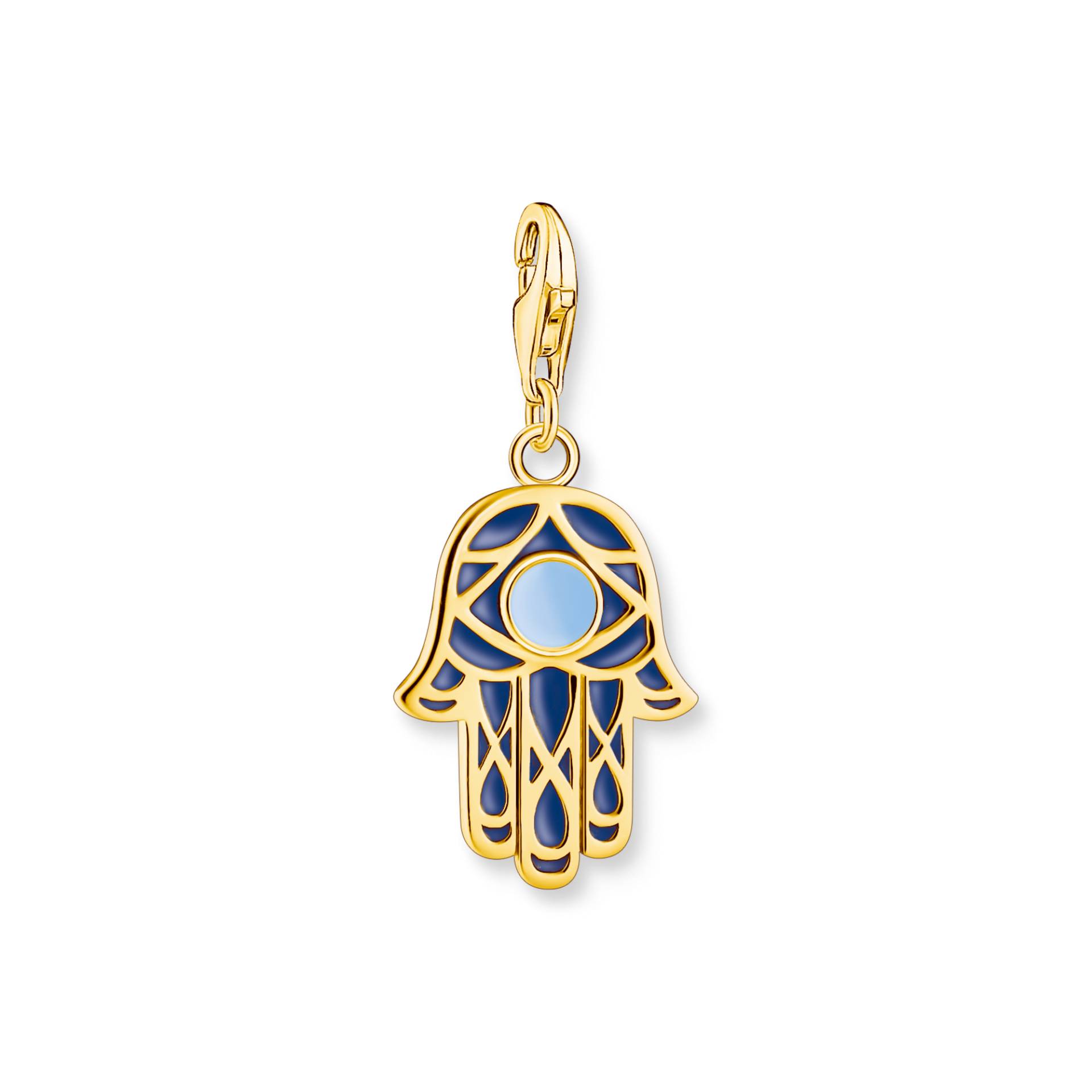 Thomas Sabo Charm-Anhänger Fatima's Hand mit Kaltemaille vergoldet blau 2033-427-1 von Thomas Sabo