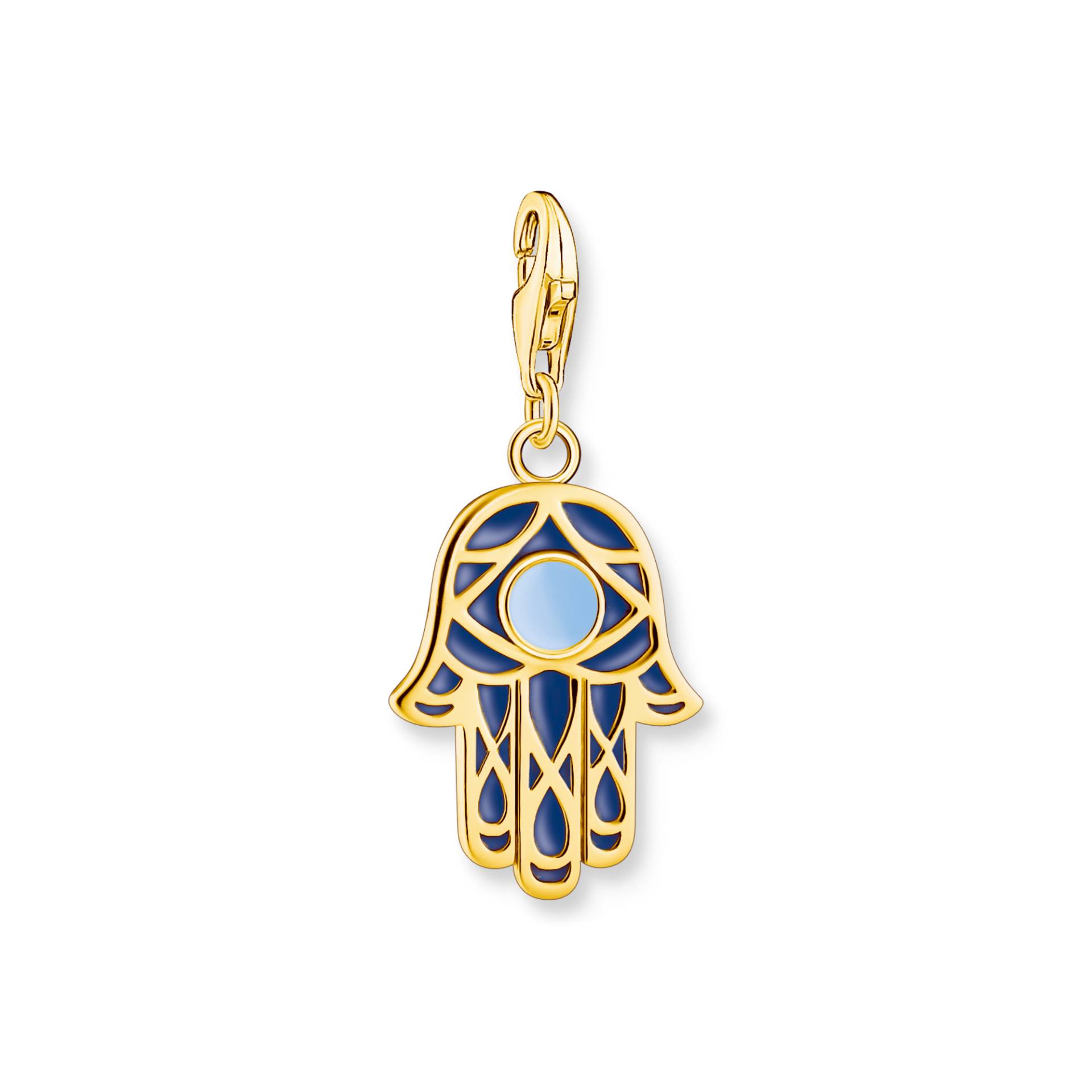 Thomas Sabo Charm-Anhänger Fatima's Hand mit Kaltemaille vergoldet blau 2033-427-1 von Thomas Sabo