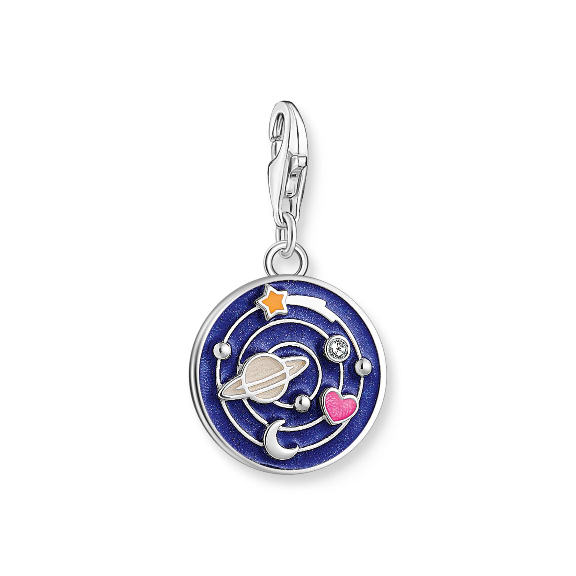 Thomas Sabo Charm-Anhänger Galaxie mit bunter Kaltemaille Silber geschwärzt mehrfarbig 2042-691-7 von Thomas Sabo