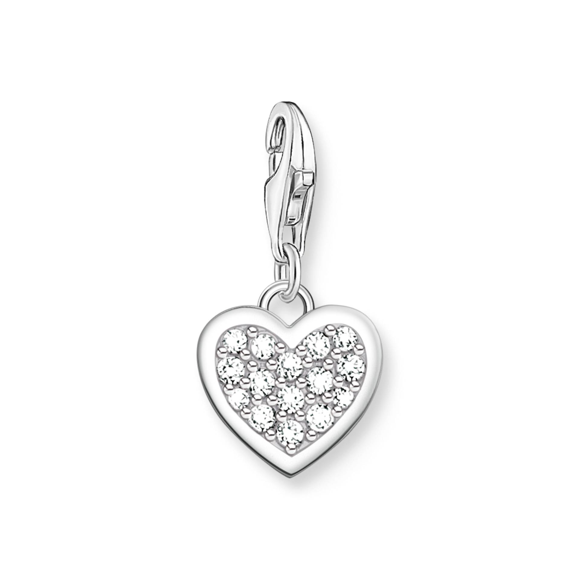 Thomas Sabo Charm-Anhänger Glitzerherz weiß 0967-051-14 von Thomas Sabo