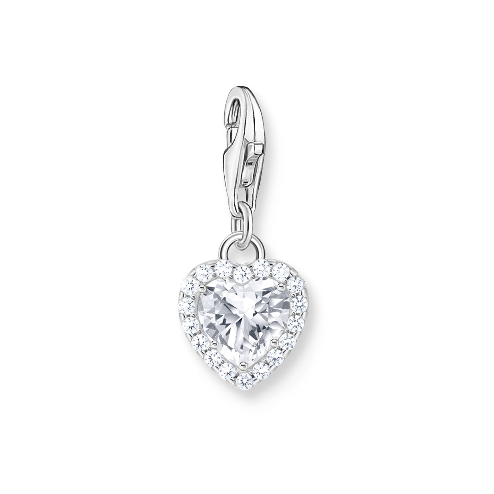 Thomas Sabo Charm-Anhänger Herz Weiß Silber weiß 2202-051-14 von Thomas Sabo