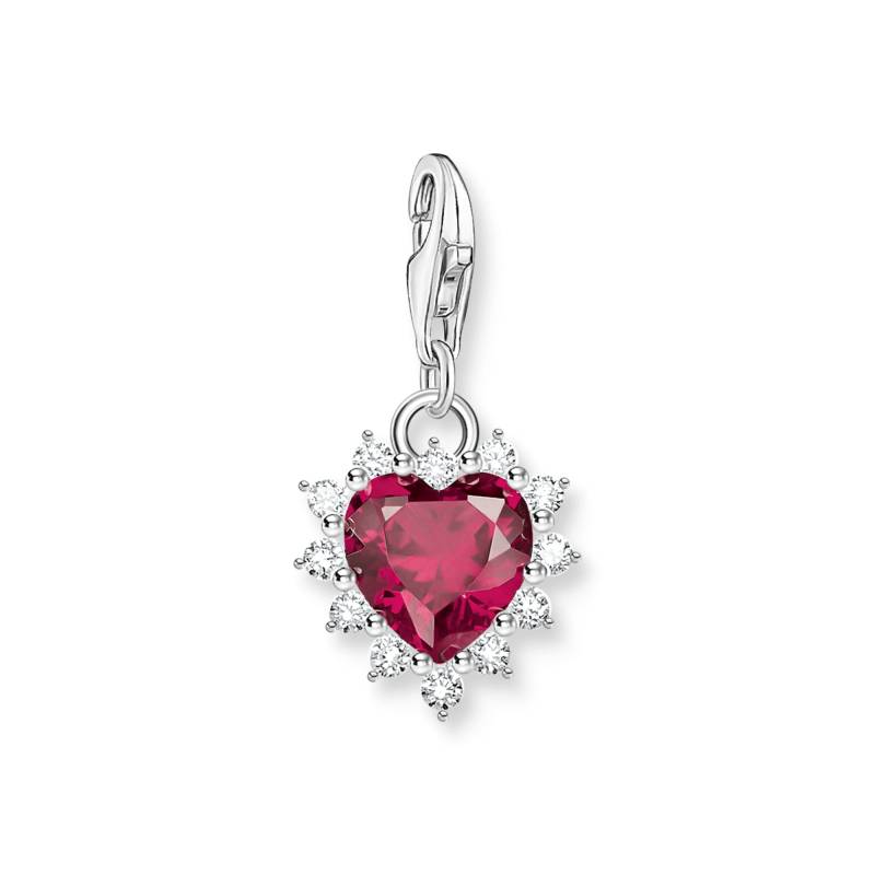 Thomas Sabo Charm-Anhänger Herz mit rotem Stein Silber rot 2204-013-10 von Thomas Sabo