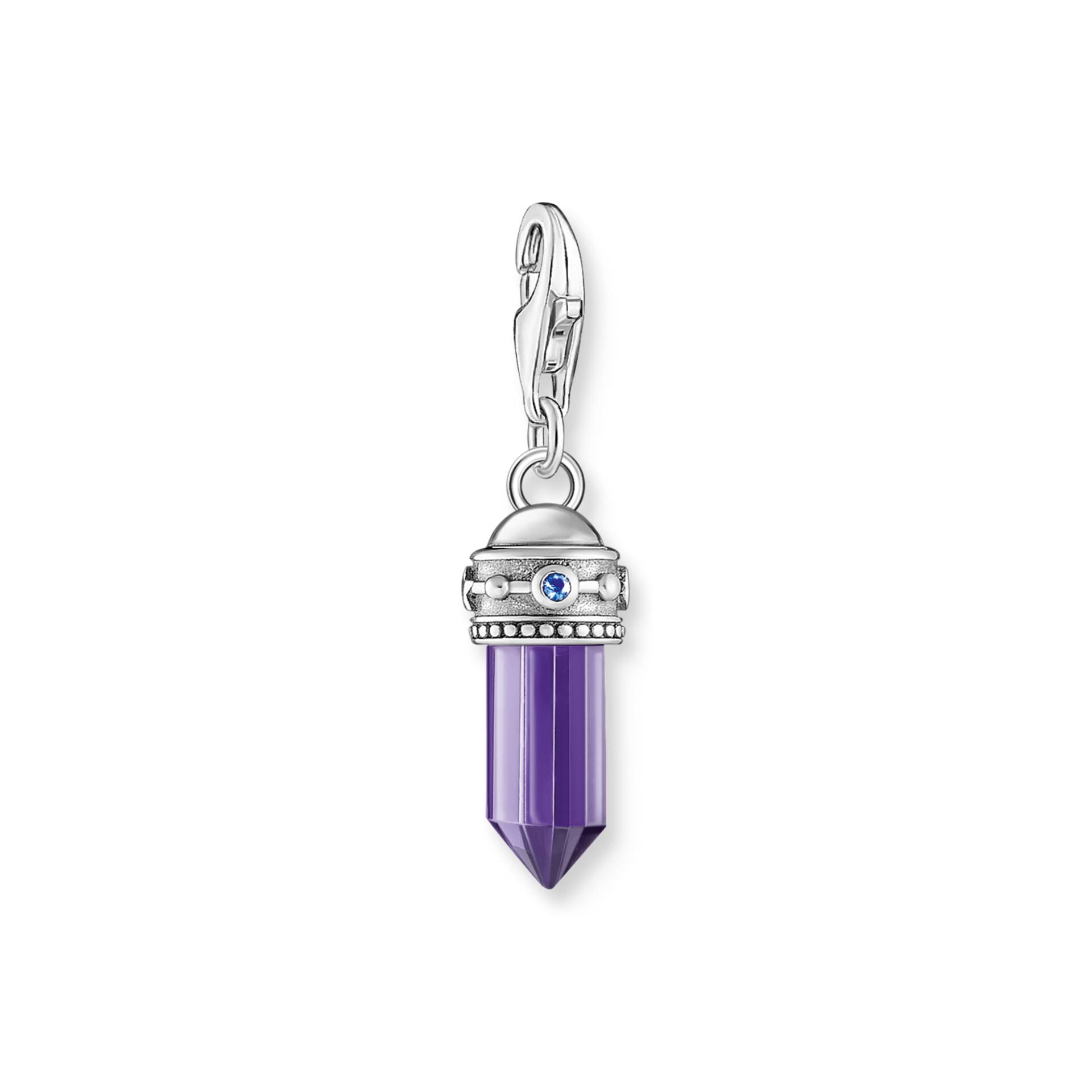 Thomas Sabo Charm-Anhänger Hexagon mit imitiertem Amethyst Silber geschwärzt violett 2047-348-13 von Thomas Sabo