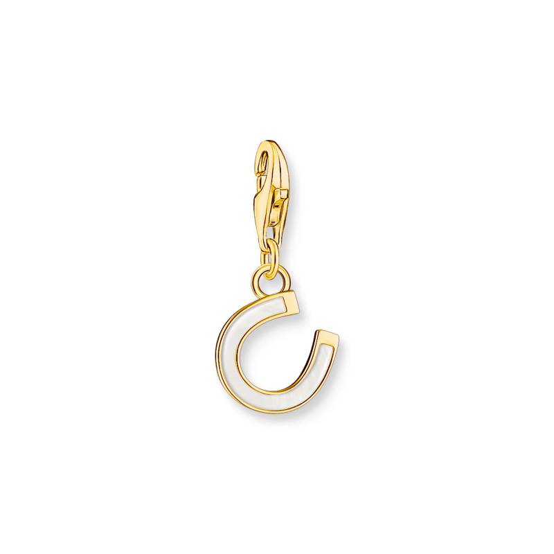 Thomas Sabo Charm-Anhänger Hufeisen mit weißer Kaltemaille vergoldet weiß 2018-427-14 von Thomas Sabo