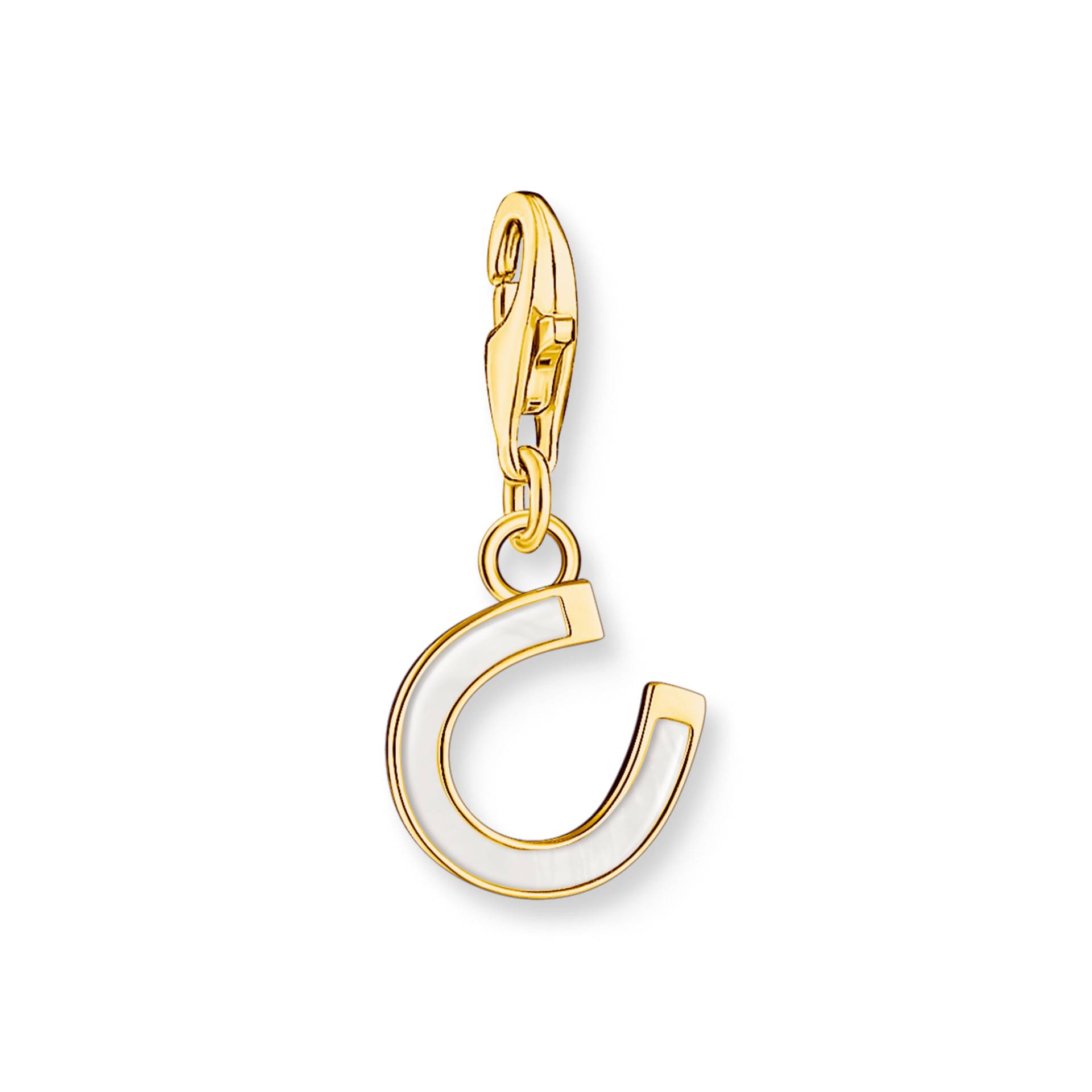 Thomas Sabo Charm-Anhänger Hufeisen mit weißer Kaltemaille vergoldet weiß 2018-427-14 von Thomas Sabo