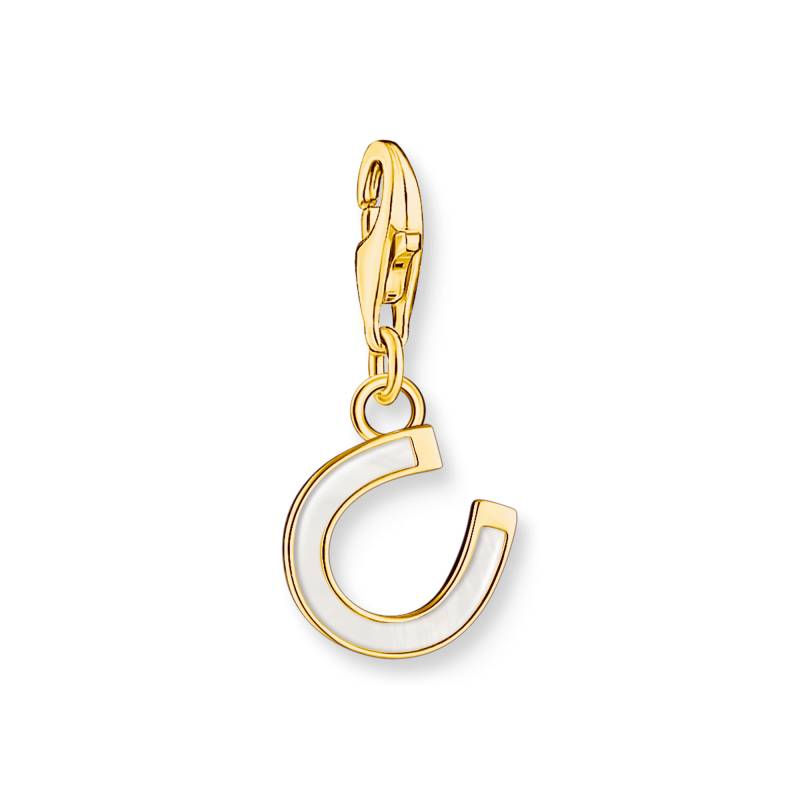 Thomas Sabo Charm-Anhänger Hufeisen mit weißer Kaltemaille vergoldet weiß 2018-427-14 von Thomas Sabo