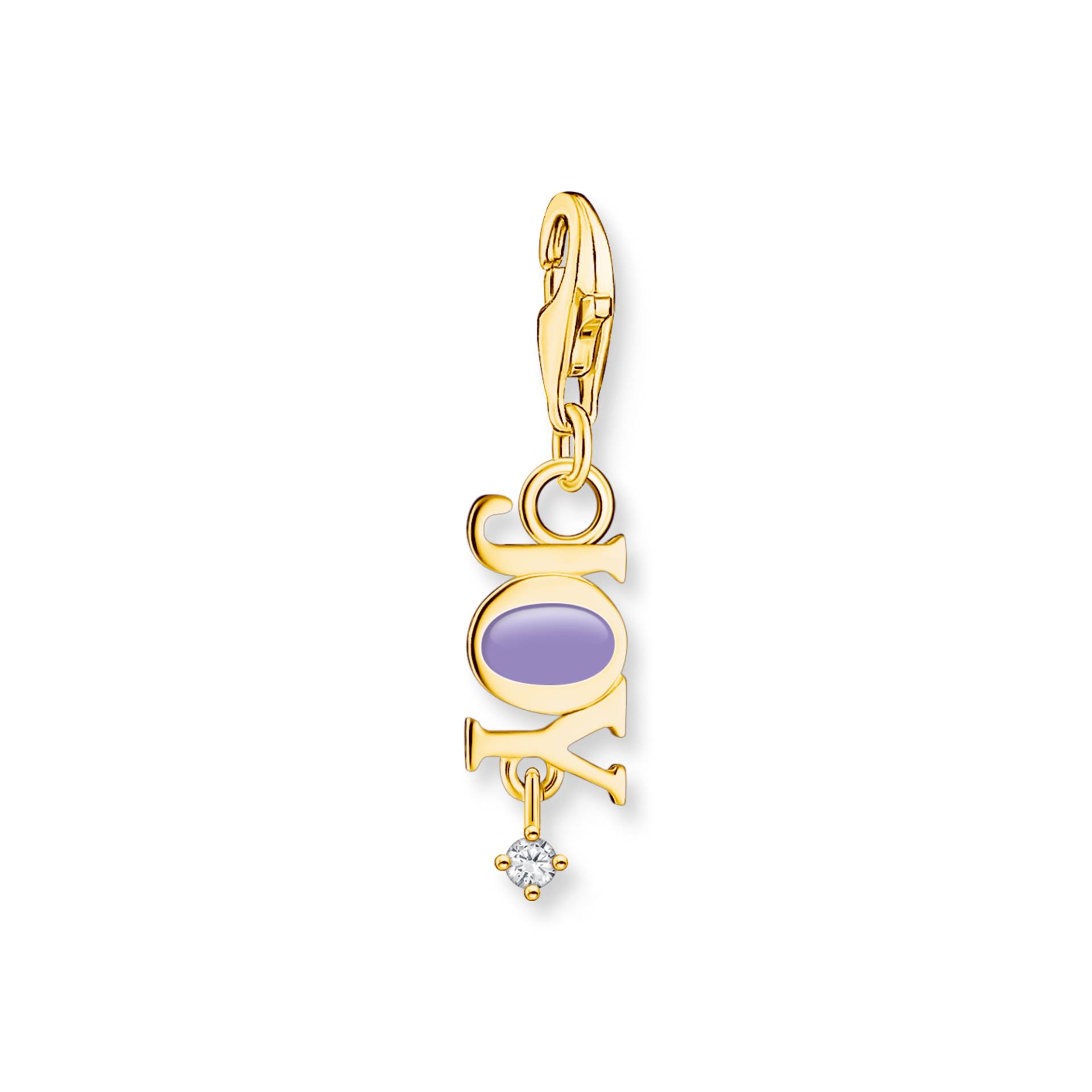 Thomas Sabo Charm-Anhänger Joy mit weißem Stein vergoldet violett 2007-565-13 von Thomas Sabo