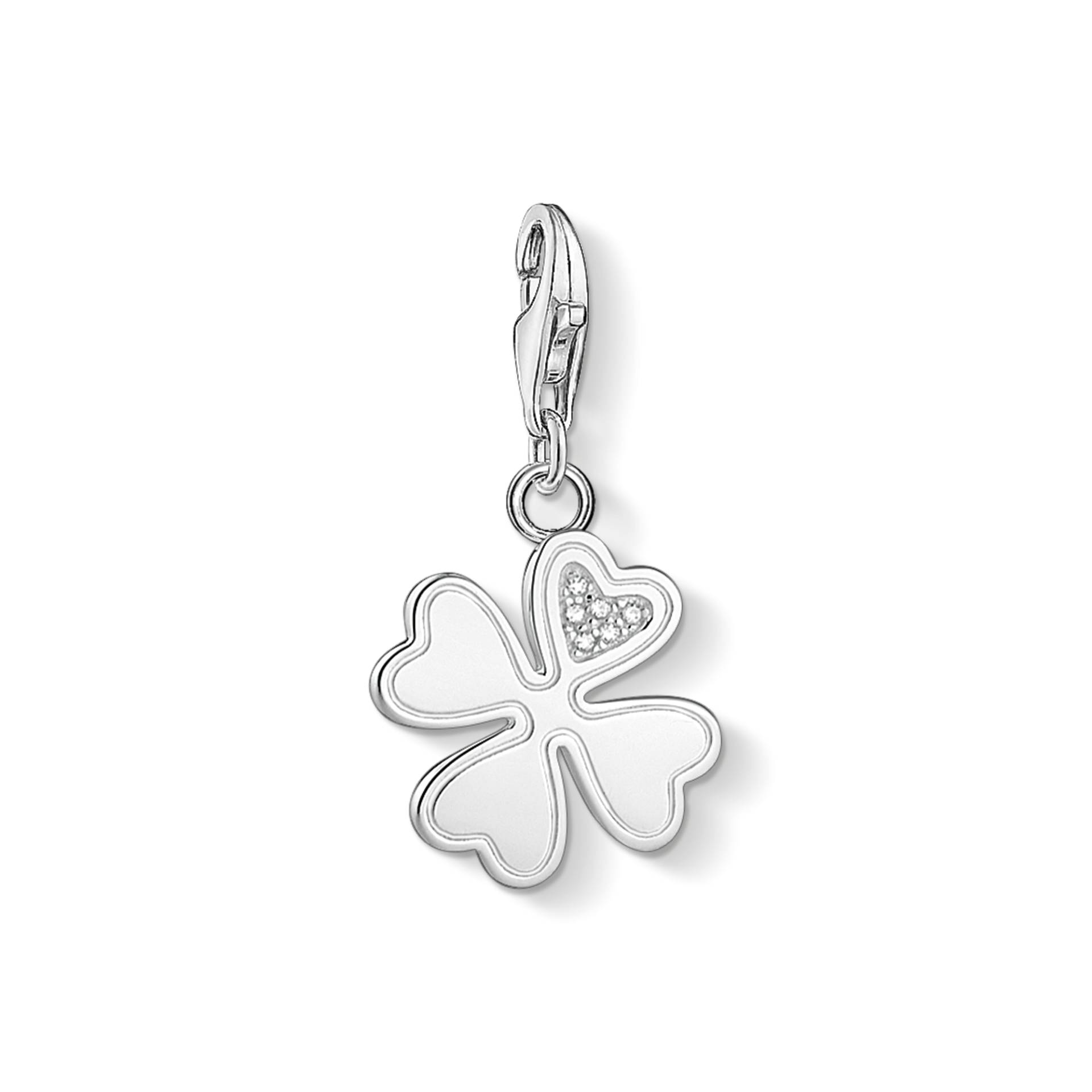 Thomas Sabo Charm-Anhänger Kleeblatt silber weiß 1733-051-14 von Thomas Sabo