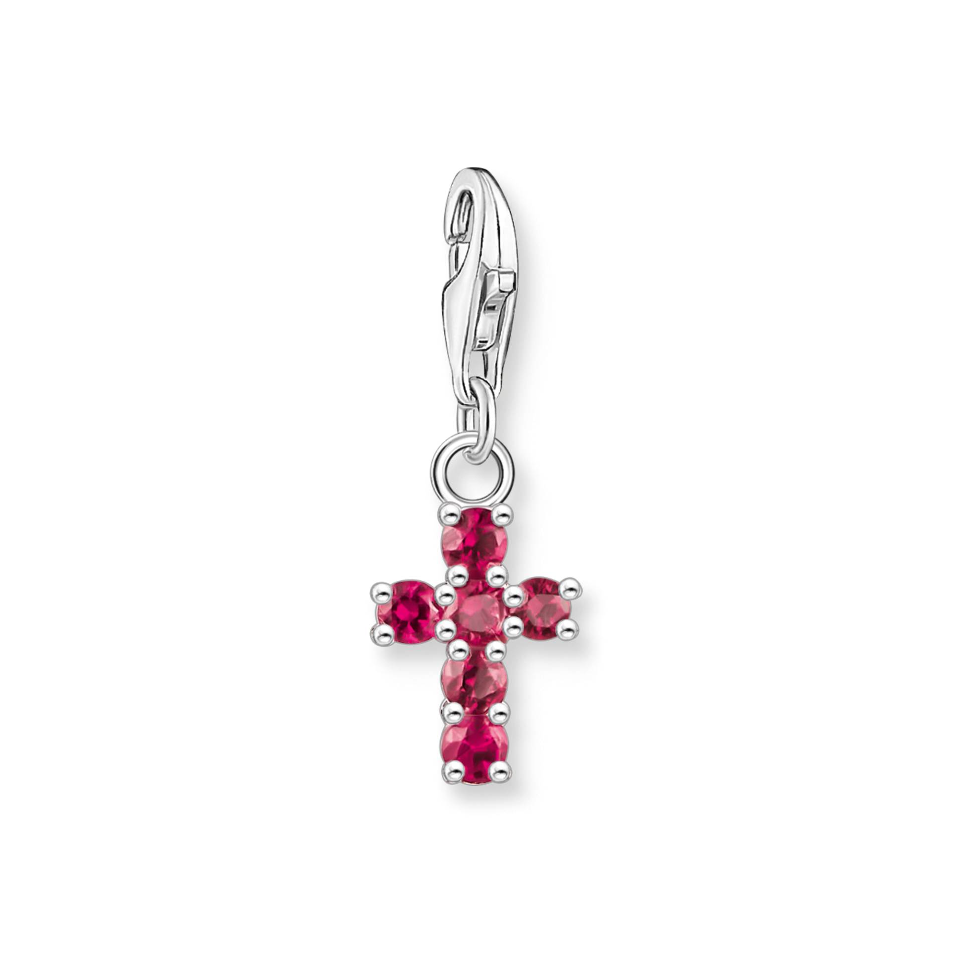 Thomas Sabo Charm-Anhänger Kreuz mit roten Steinen Silber rot 2224-011-10 von Thomas Sabo