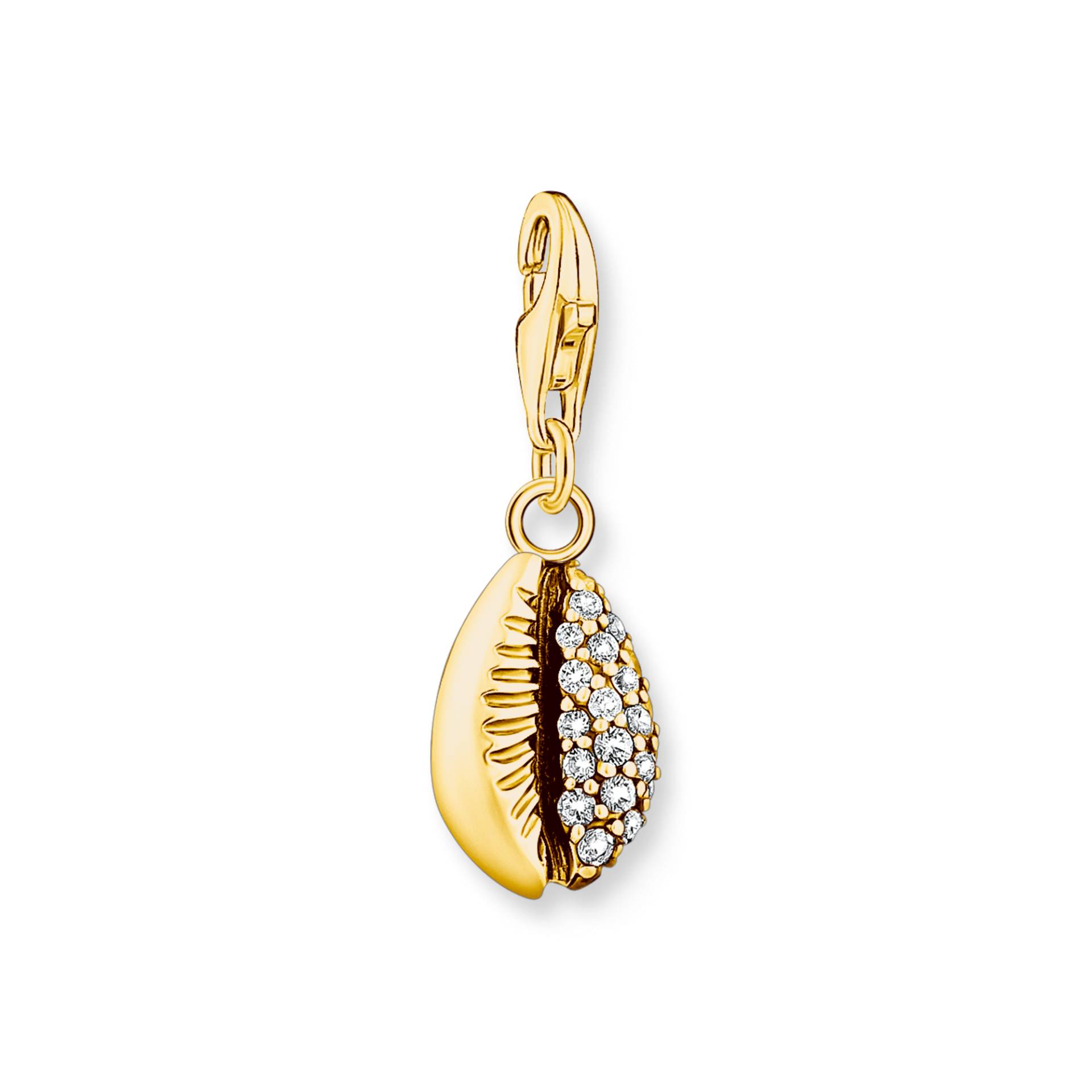 Thomas Sabo Charm-Anhänger Muschel mit weißen Steinen gold weiß 1895-414-14 von Thomas Sabo