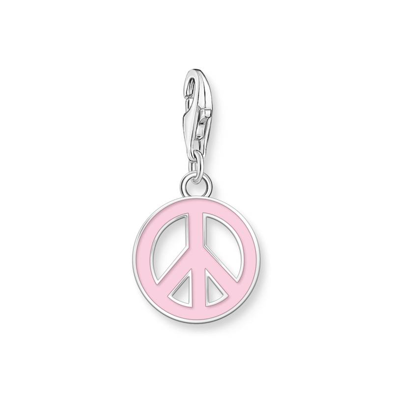 Thomas Sabo Charm-Anhänger Peace-Zeichen in Pink Silber pink 2207-007-9 von Thomas Sabo