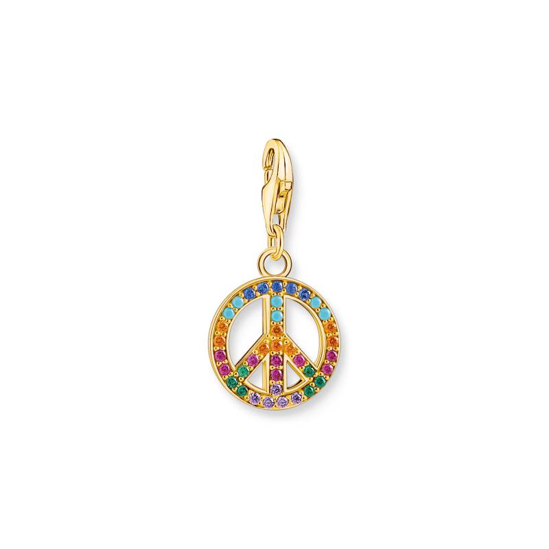 Thomas Sabo Charm-Anhänger Peace mit bunten Steinen gold mehrfarbig 1898-488-7 von Thomas Sabo